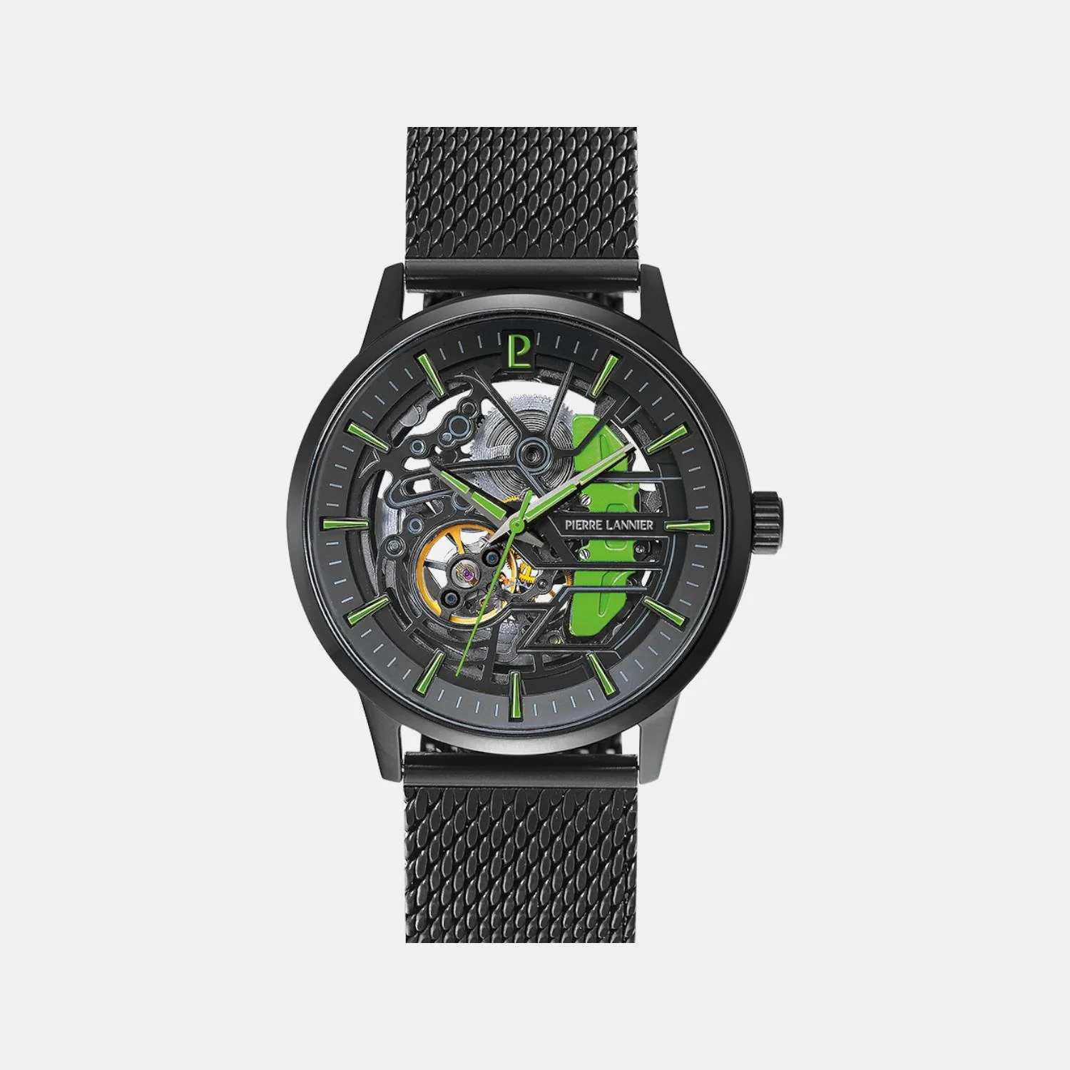Paddock Men Automatic Black Dial Analog Mesh Watch 345A479