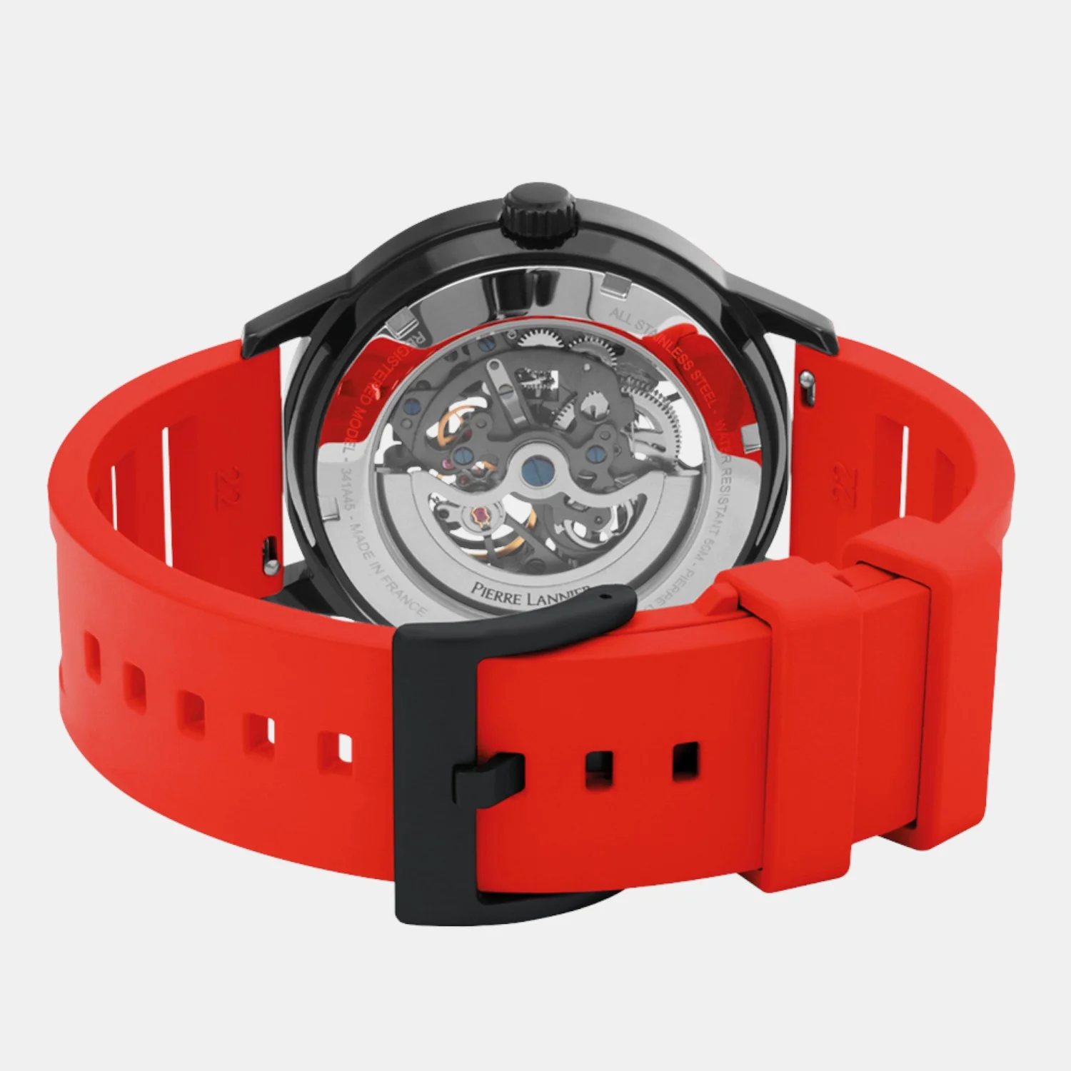 Paddock Men Automatic Black Dial Analog Rubber Watch 341A459 - Image 5