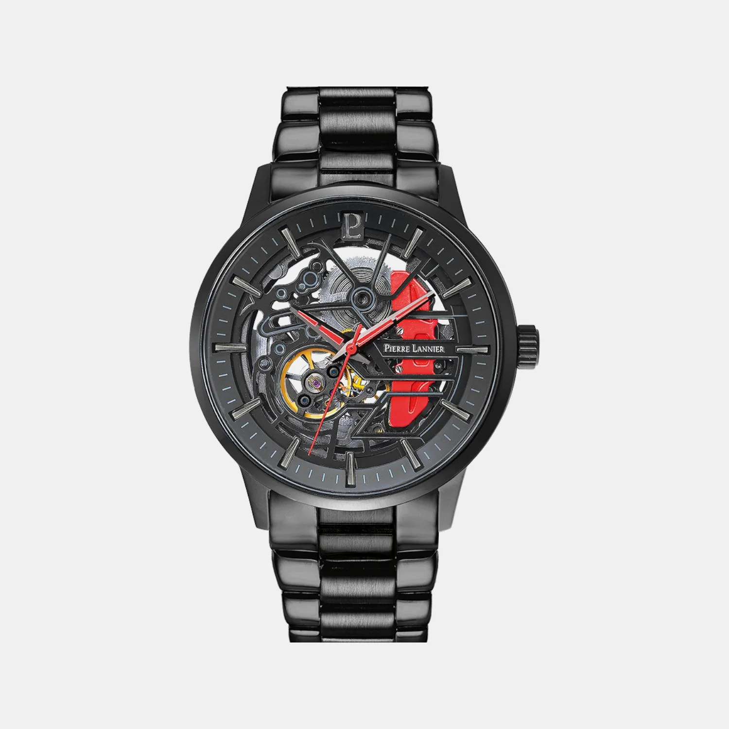 Paddock Men Automatic Black Dial Analog Stainless Steel Watch 344A459