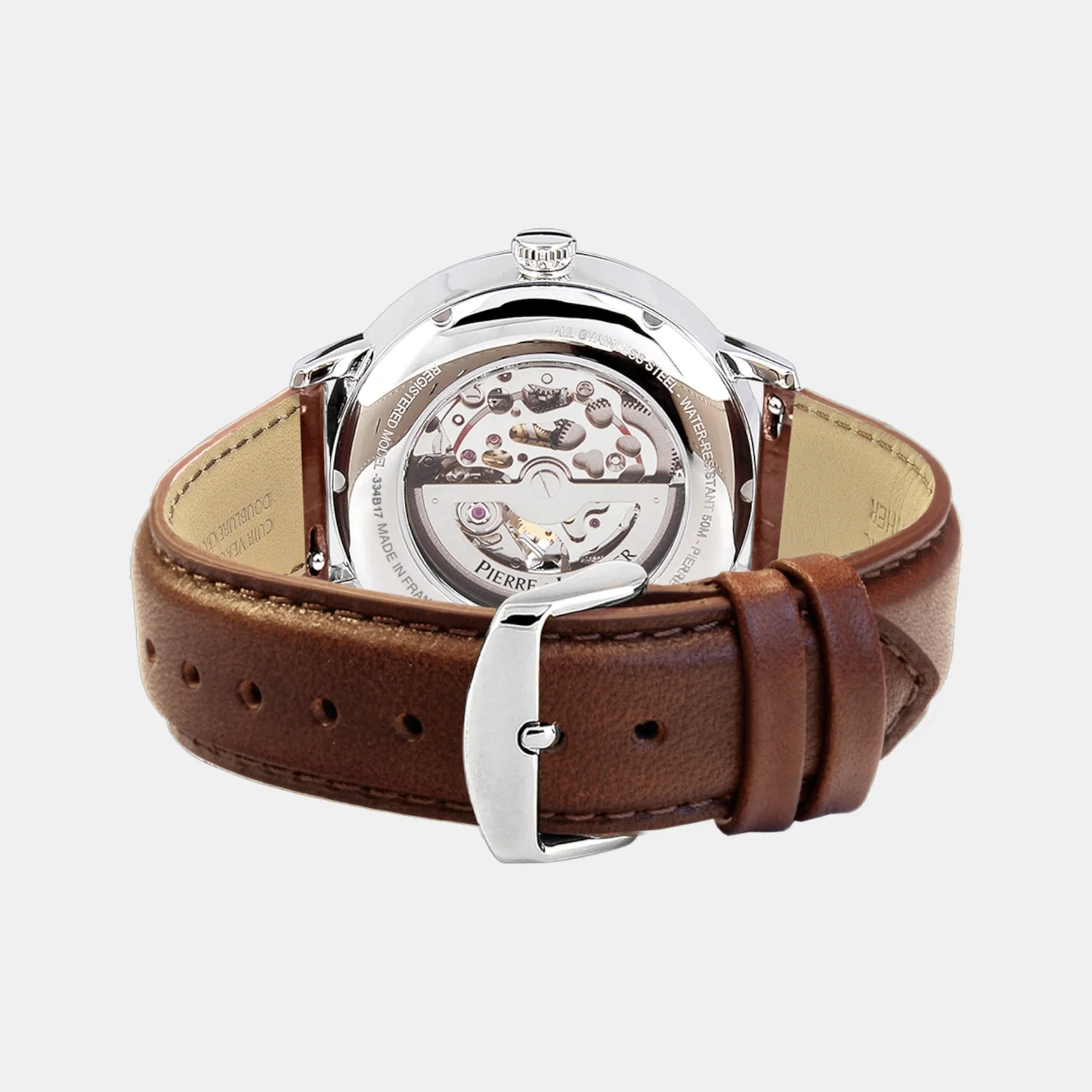 Trio Men Automatic Green Dial Analog Leather Watch 334B174 - Image 5