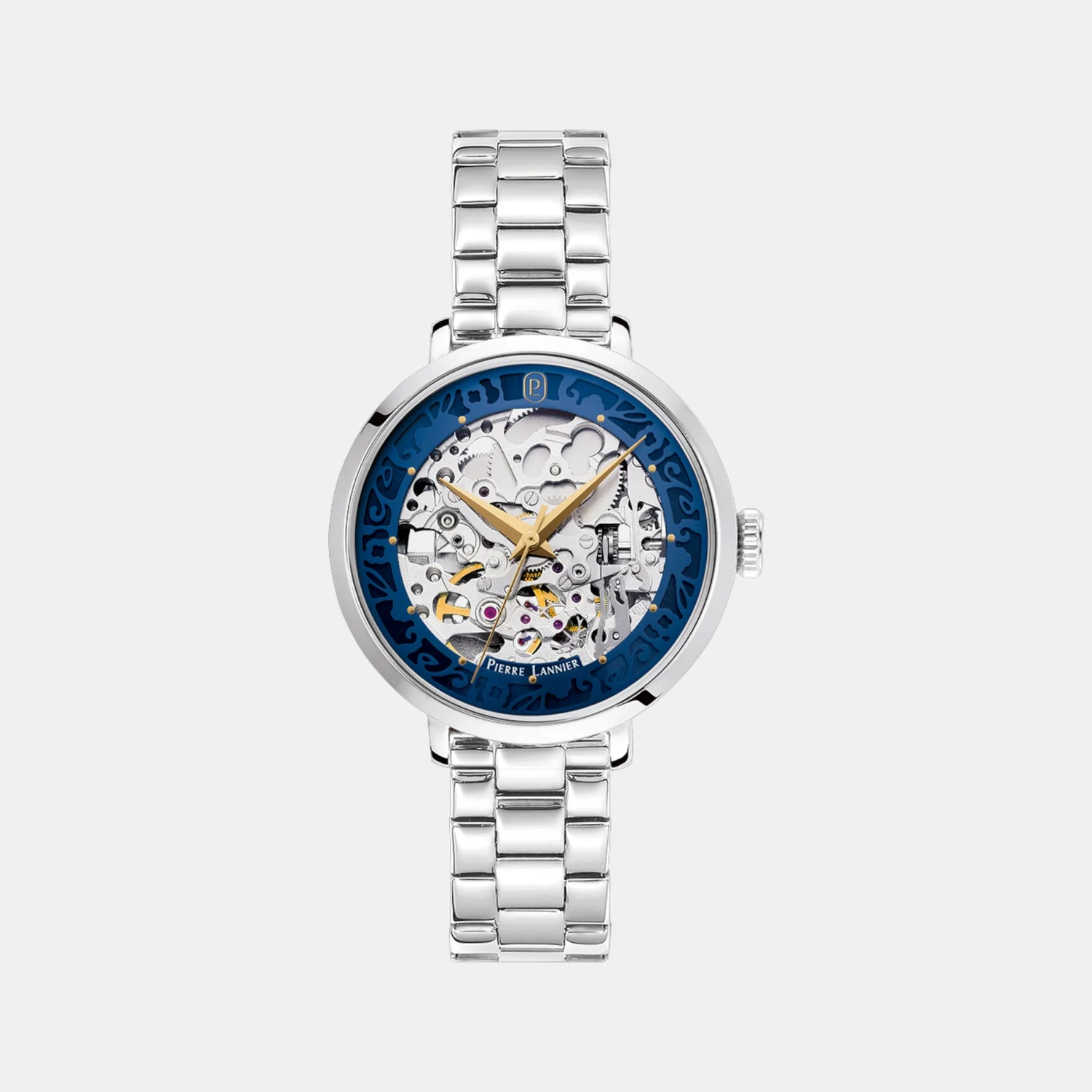 Women Automatic Blue Dial Analog Stainless Steel Watch 141K661 - Image 2