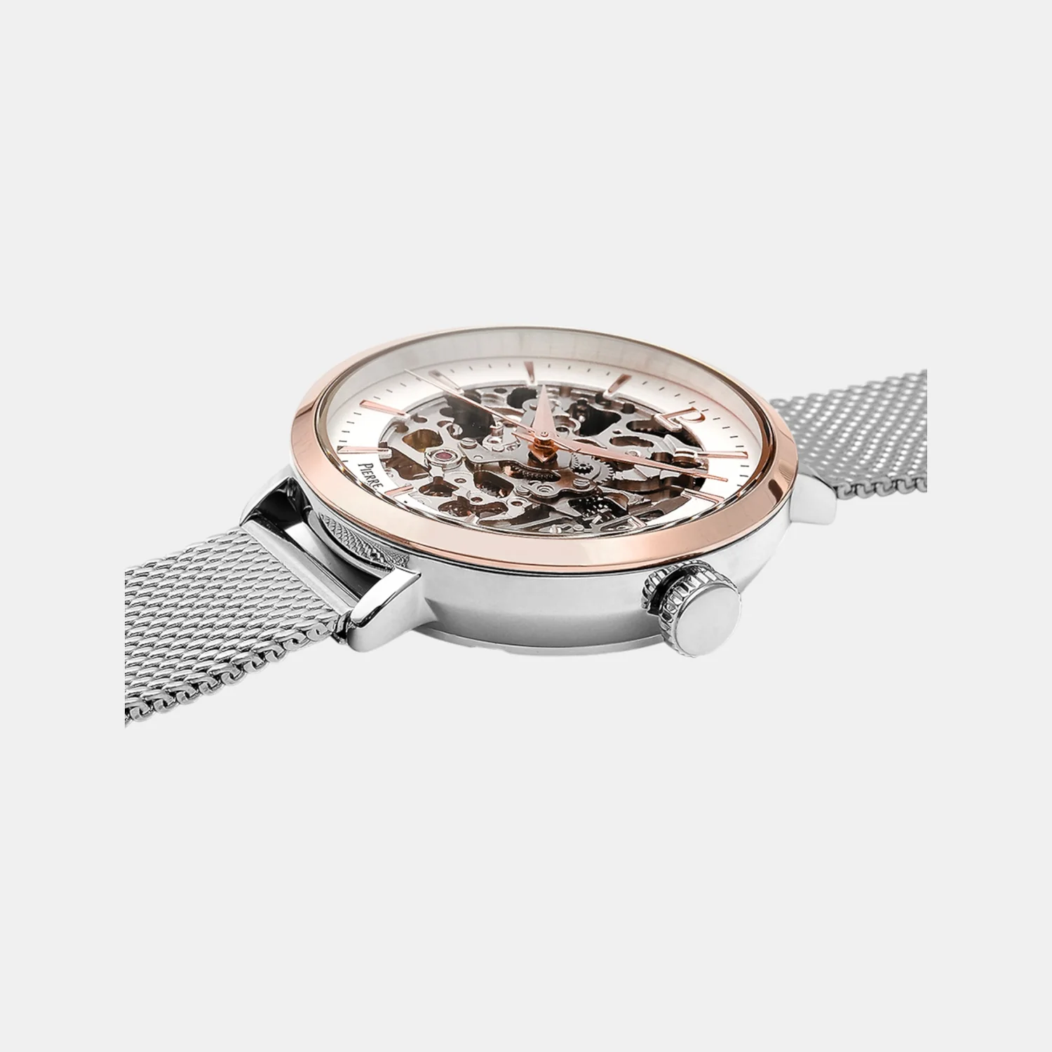Women Automatic Silver Dial Analog Mesh Watch 312B628 - Image 4