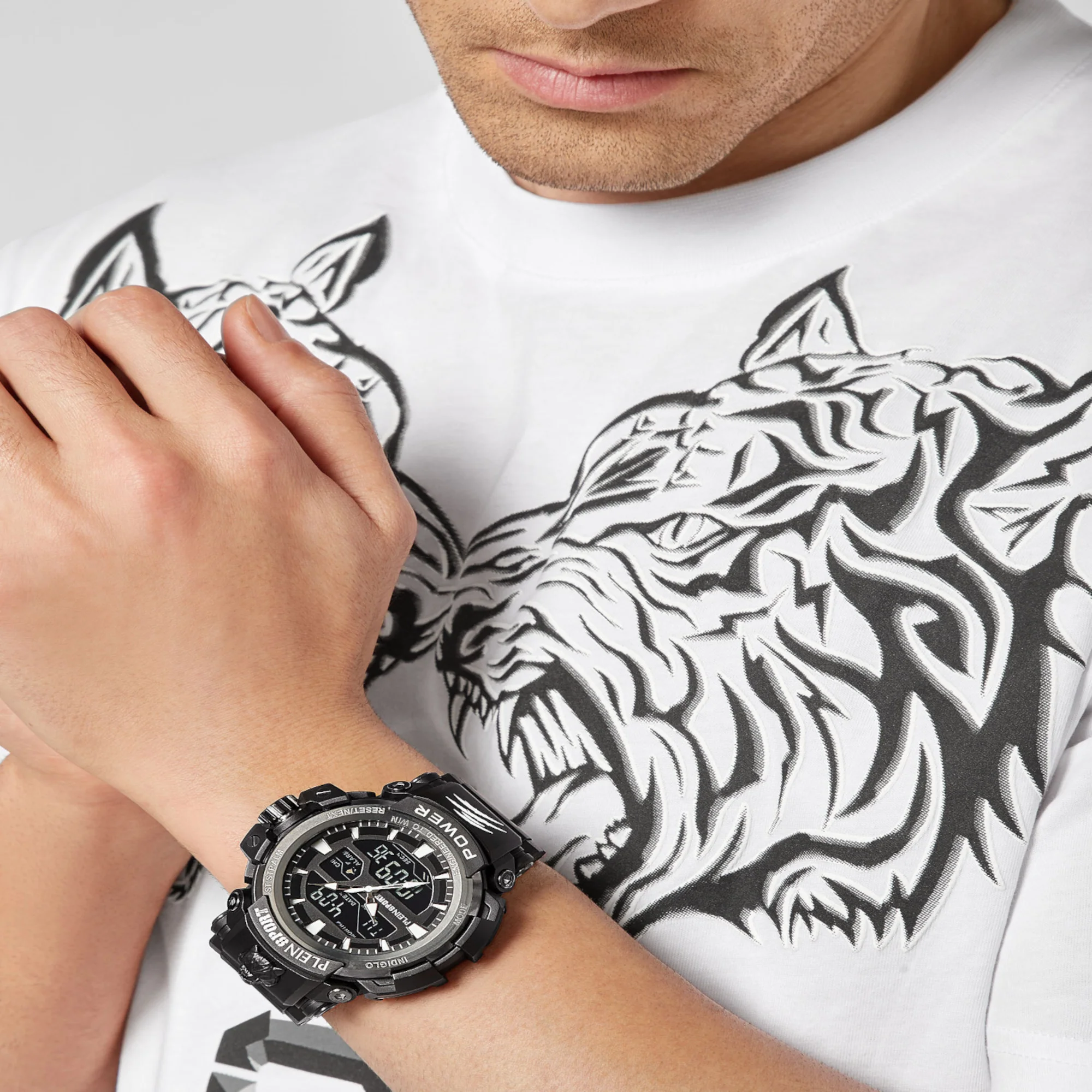 Combat Men Quartz Black Dial Analog-Digital Silicone Watch PSNBA0123 - Image 4