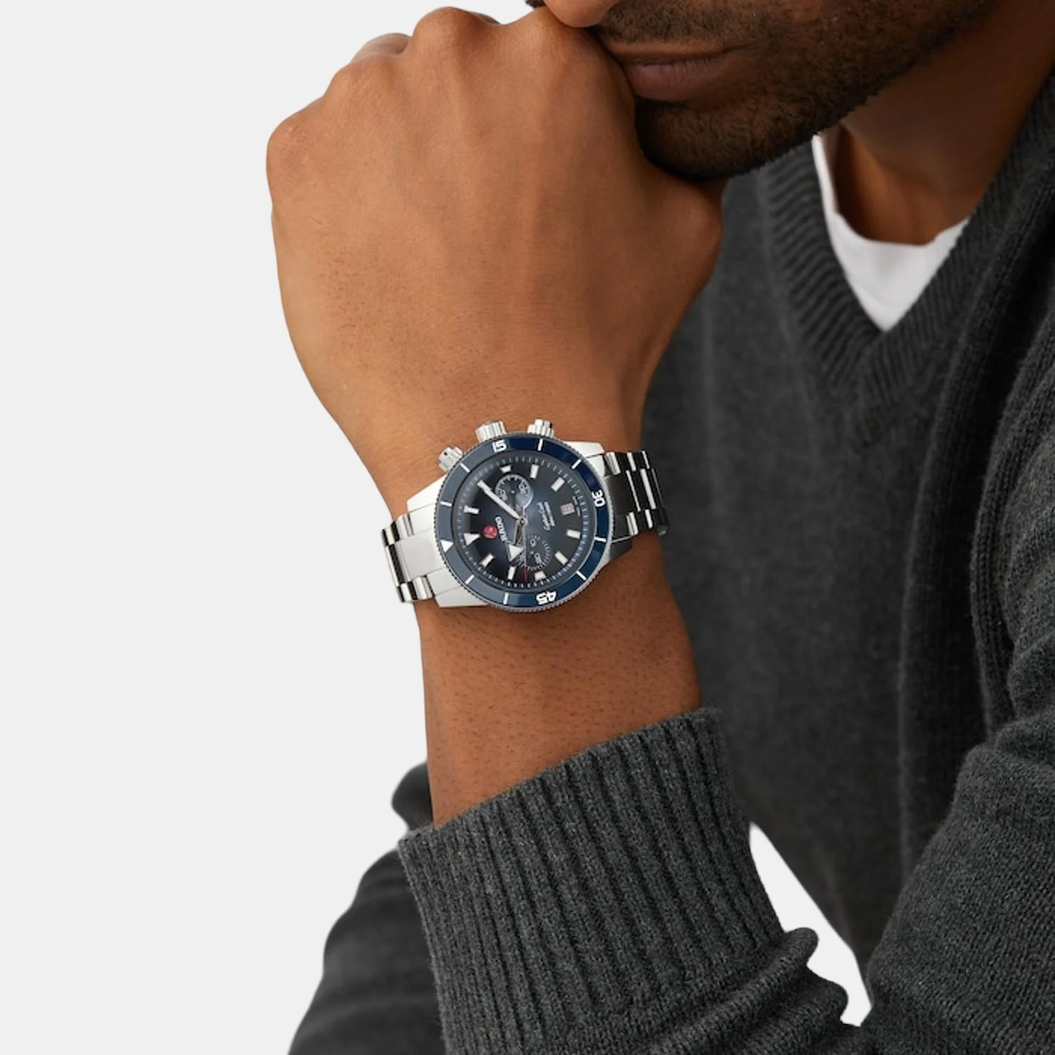 Captain Cook Men Automatic Blue Dial Analog Stainless Steel Watch R32145208 - Image 5
