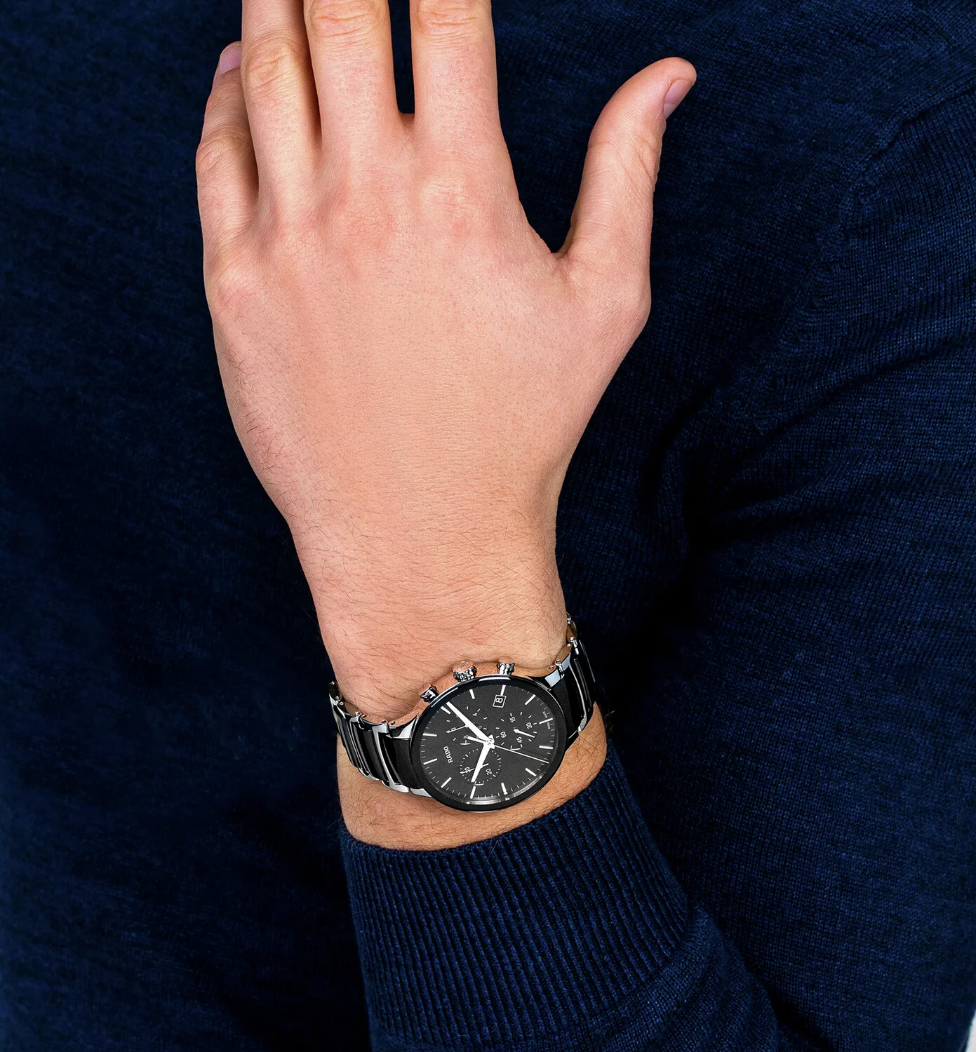 Centrix Men Quartz Black Dial Chronograph Stainless Steel Watch R30130152 - Image 6