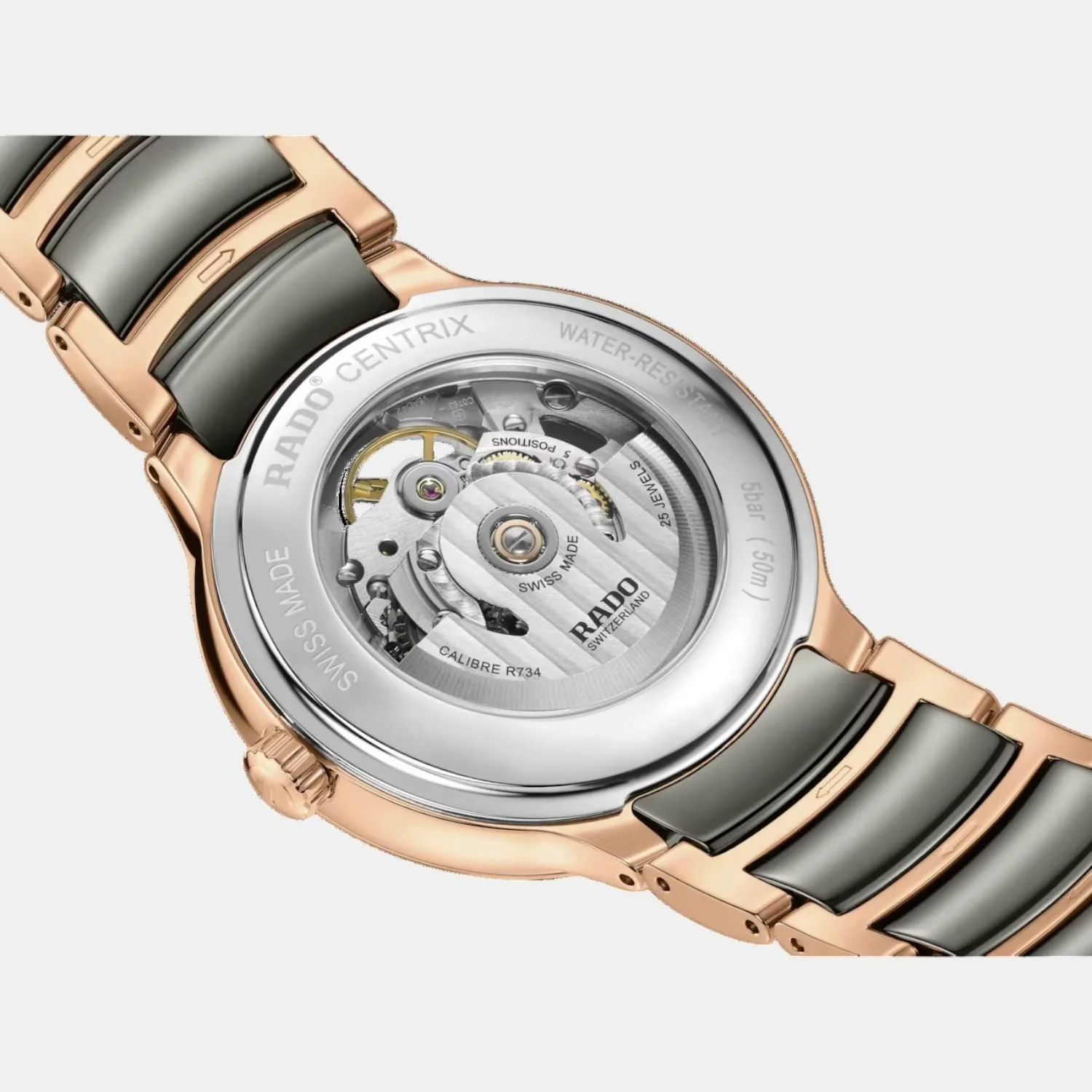 Centrix Unisex Automatic Silver & Rose Gold Dial Analog Ceramic Watch R30028912 - Image 5