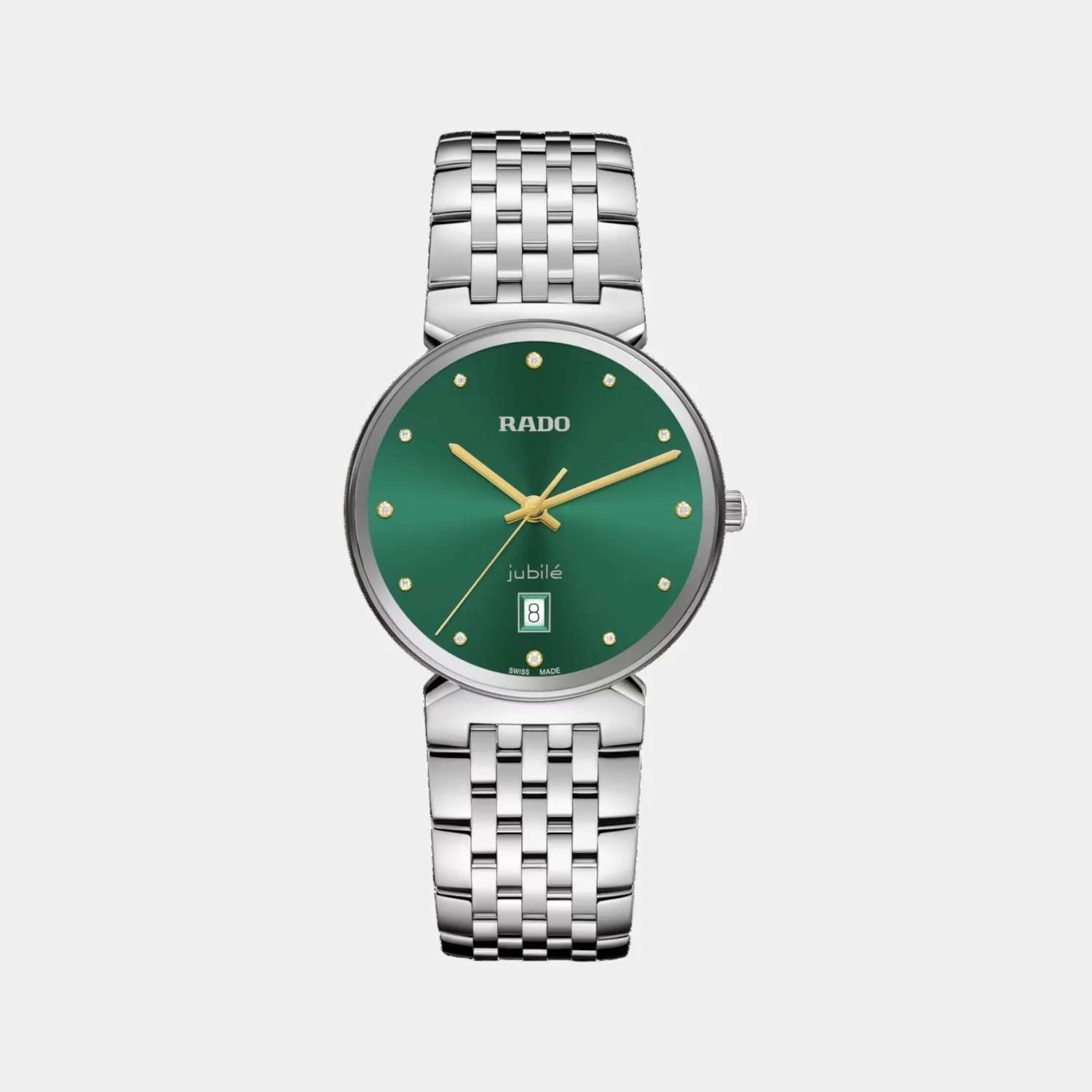 Florence Unisex Quartz Green Dial Analog Stainless Steel Watch R48912773 - Image 2