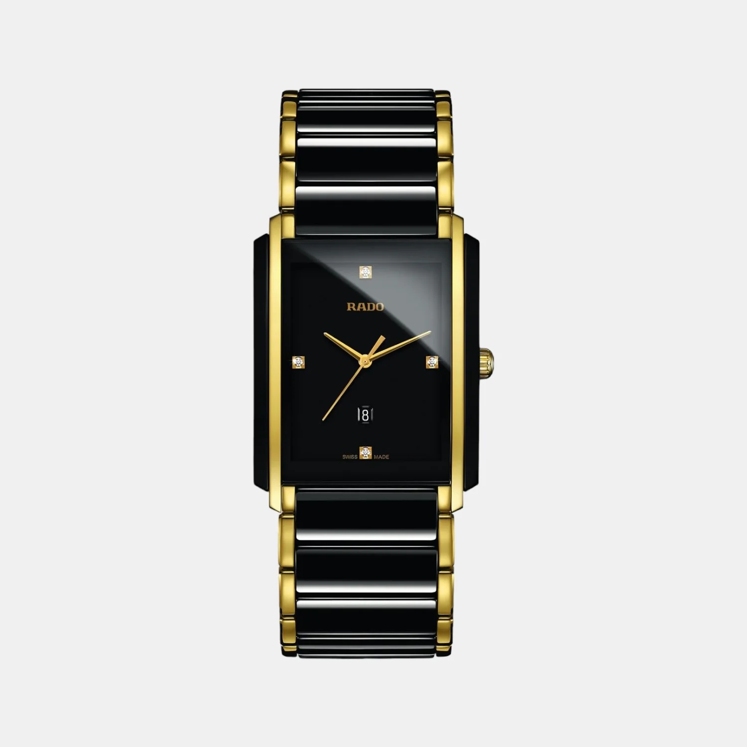Integral Diamonds Unisex Quartz Black Dial Analog Stainless Steel Watch R20204712