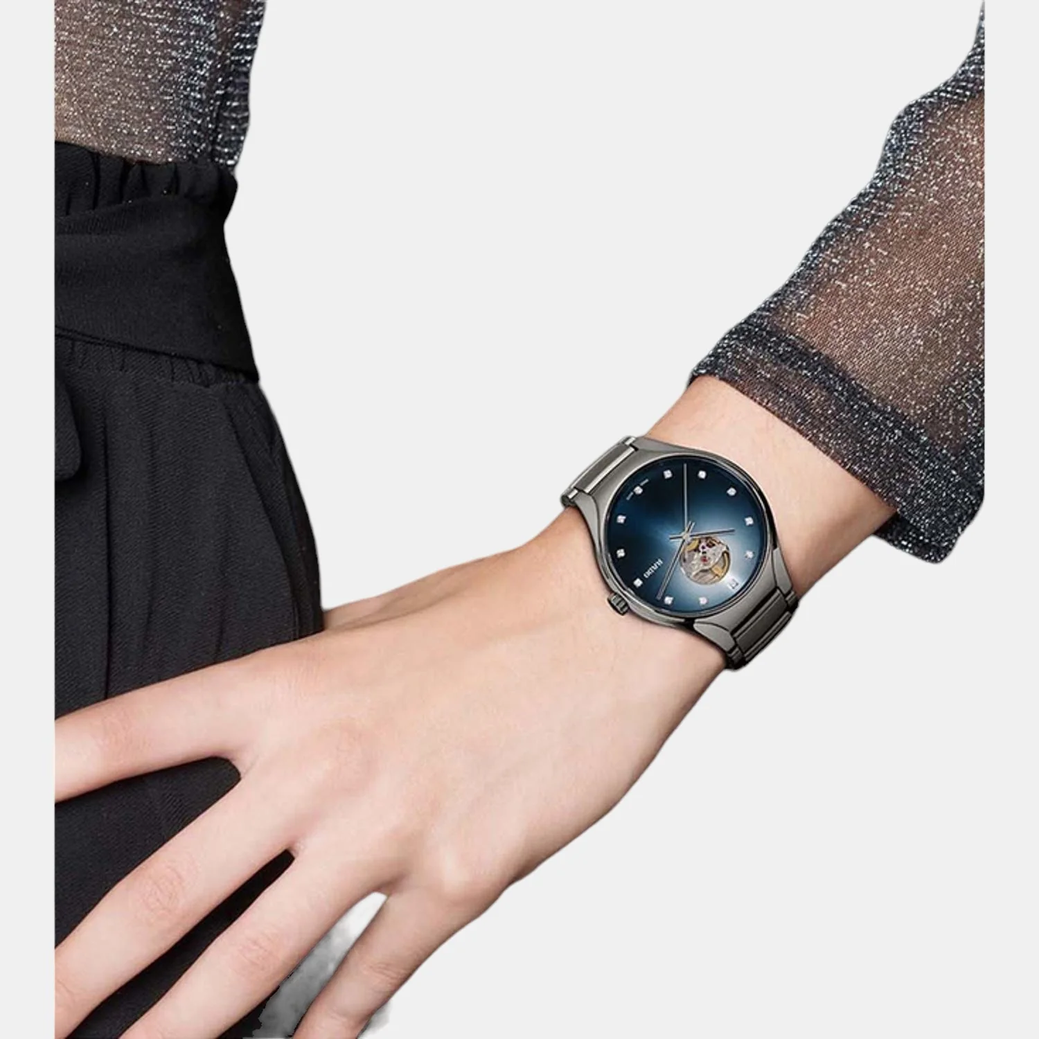 True Round Secret Unisex Automatic Blue Dial Analog Ceramic Watch R27108732 - Image 4
