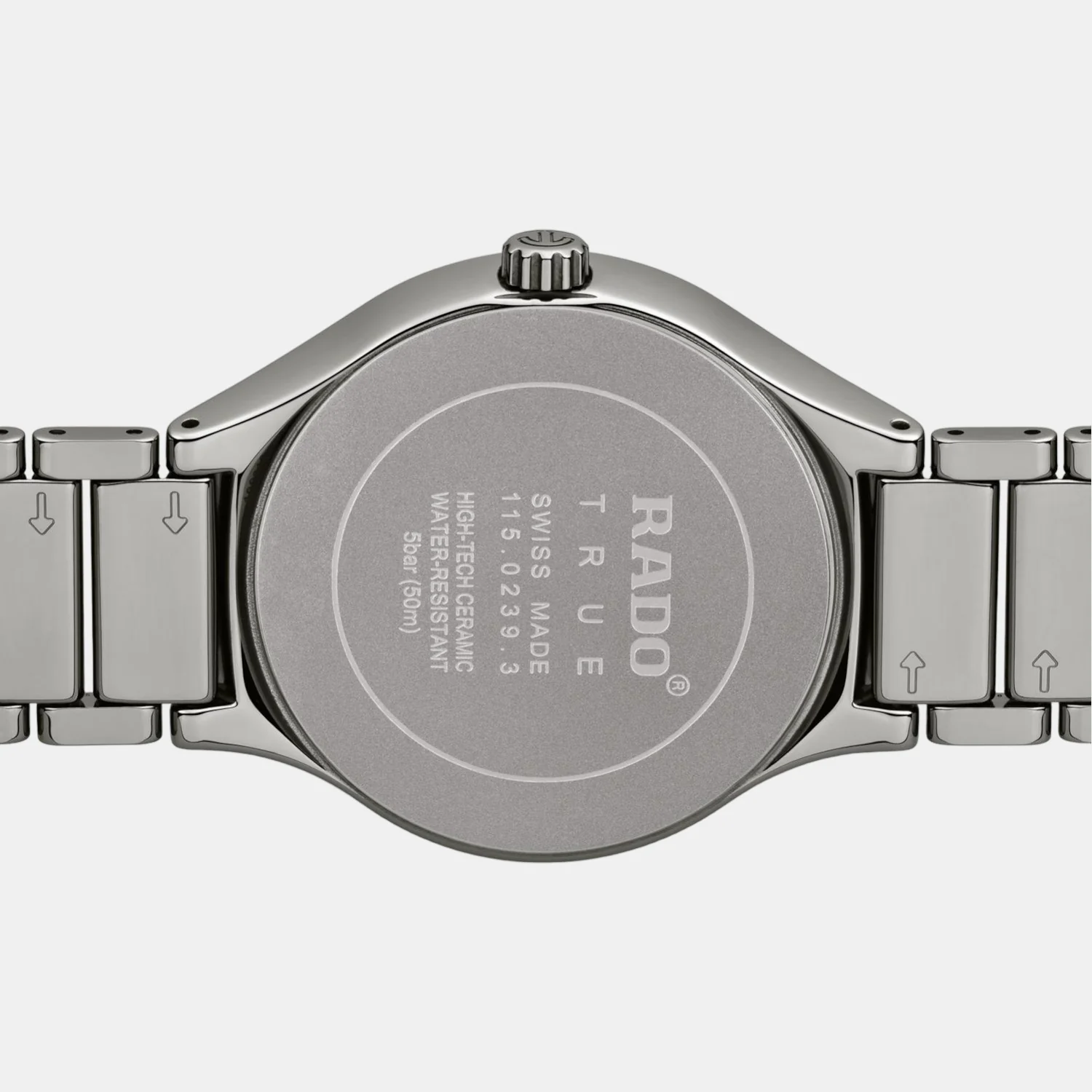 True Round Unisex Quartz Grey Dial Analog Ceramic Watch R27239712 - Image 3