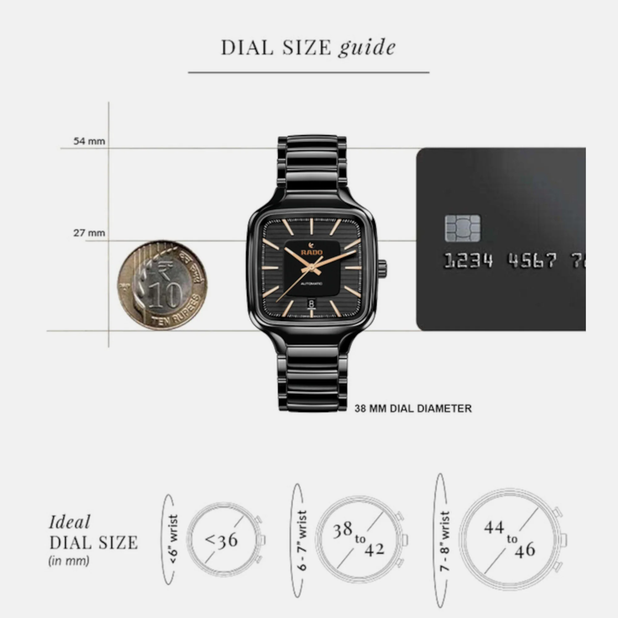True Square Unisex Automatic Black Dial Analog Ceramic Watch R27078172 - Image 5