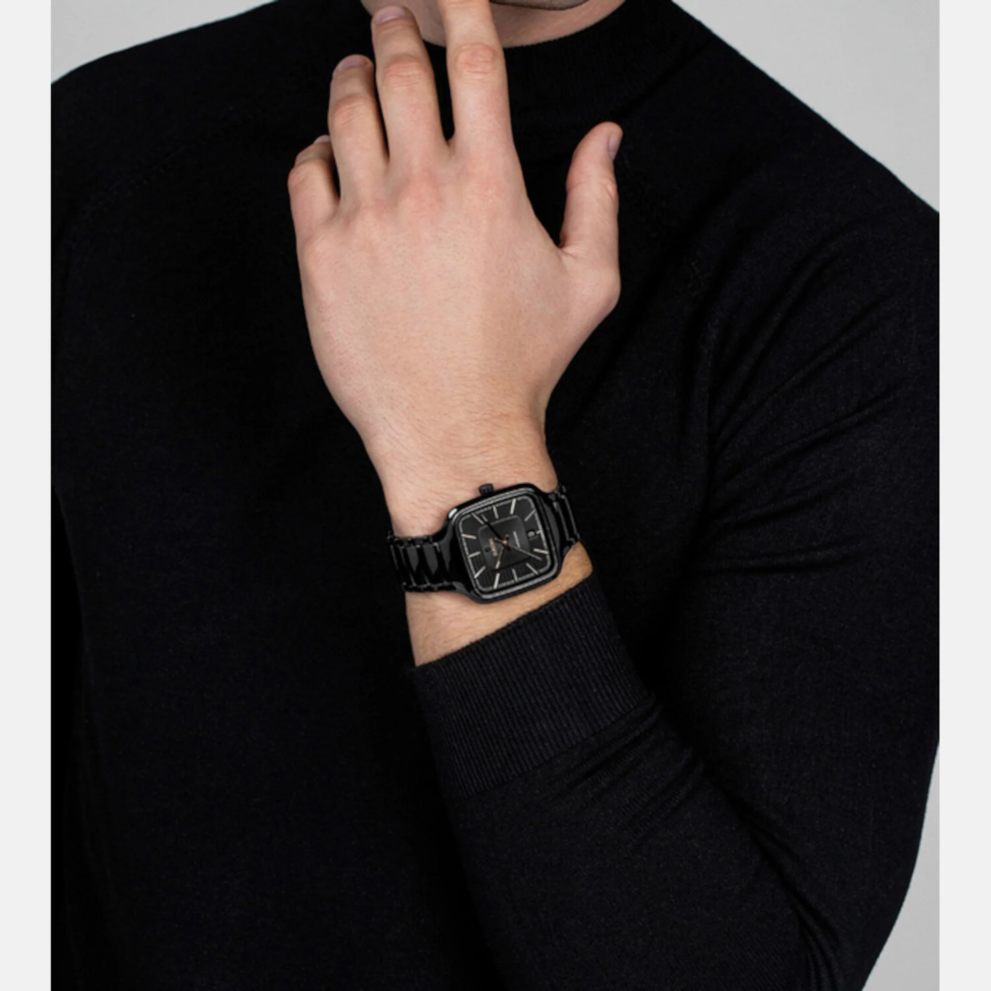 True Square Unisex Automatic Black Dial Analog Ceramic Watch R27078172 - Image 7