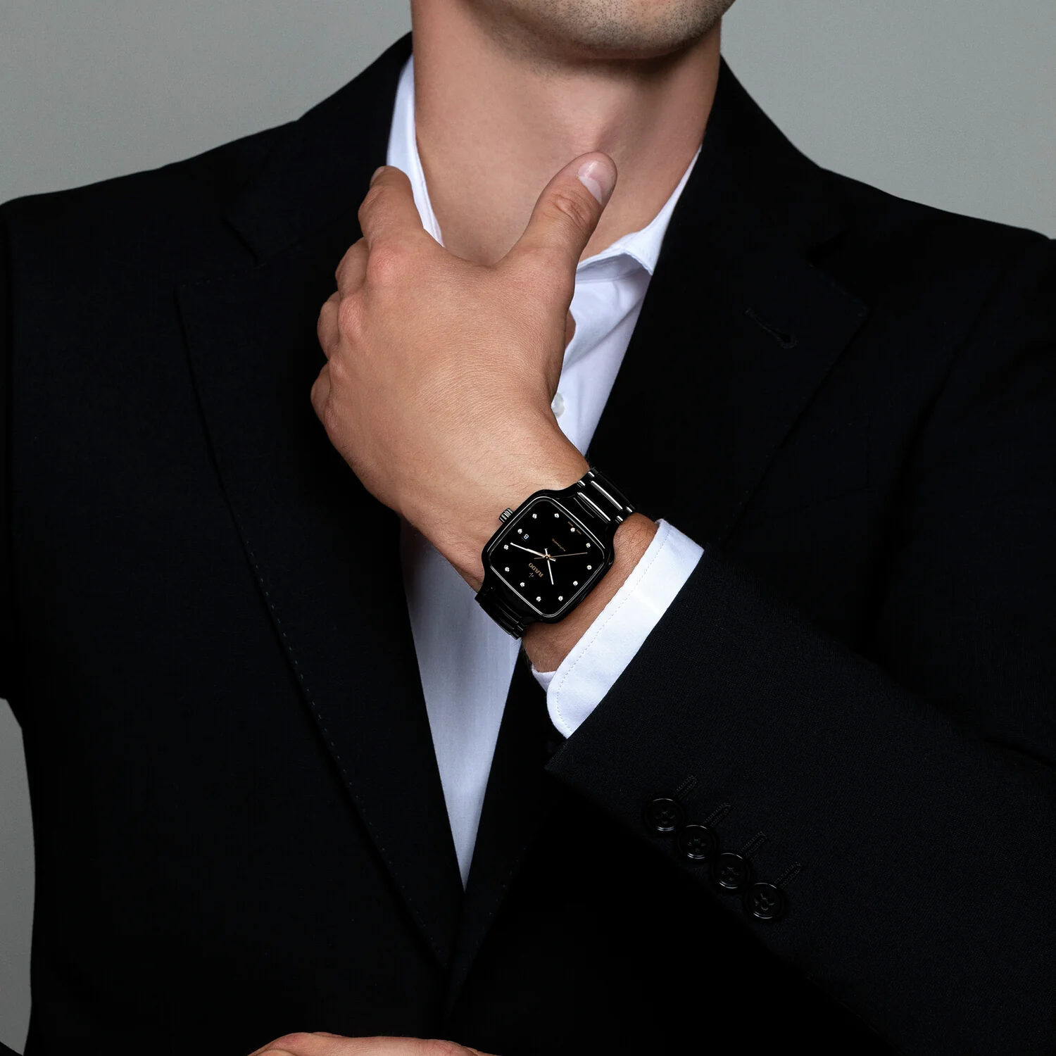 True Square Unisex Automatic Black Dial Analog Ceramic Watch R27078702 - Image 5