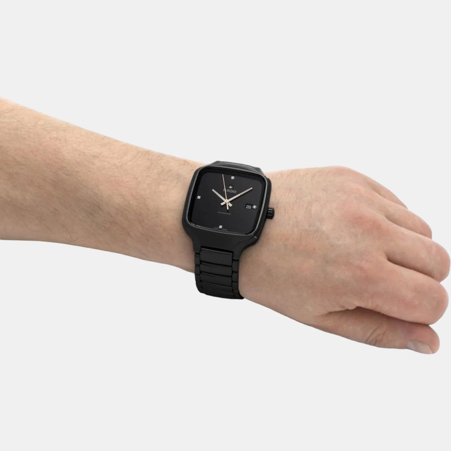 True Square Unisex Automatic Black Dial Analog Stainless Steel Watch R27078722 - Image 4
