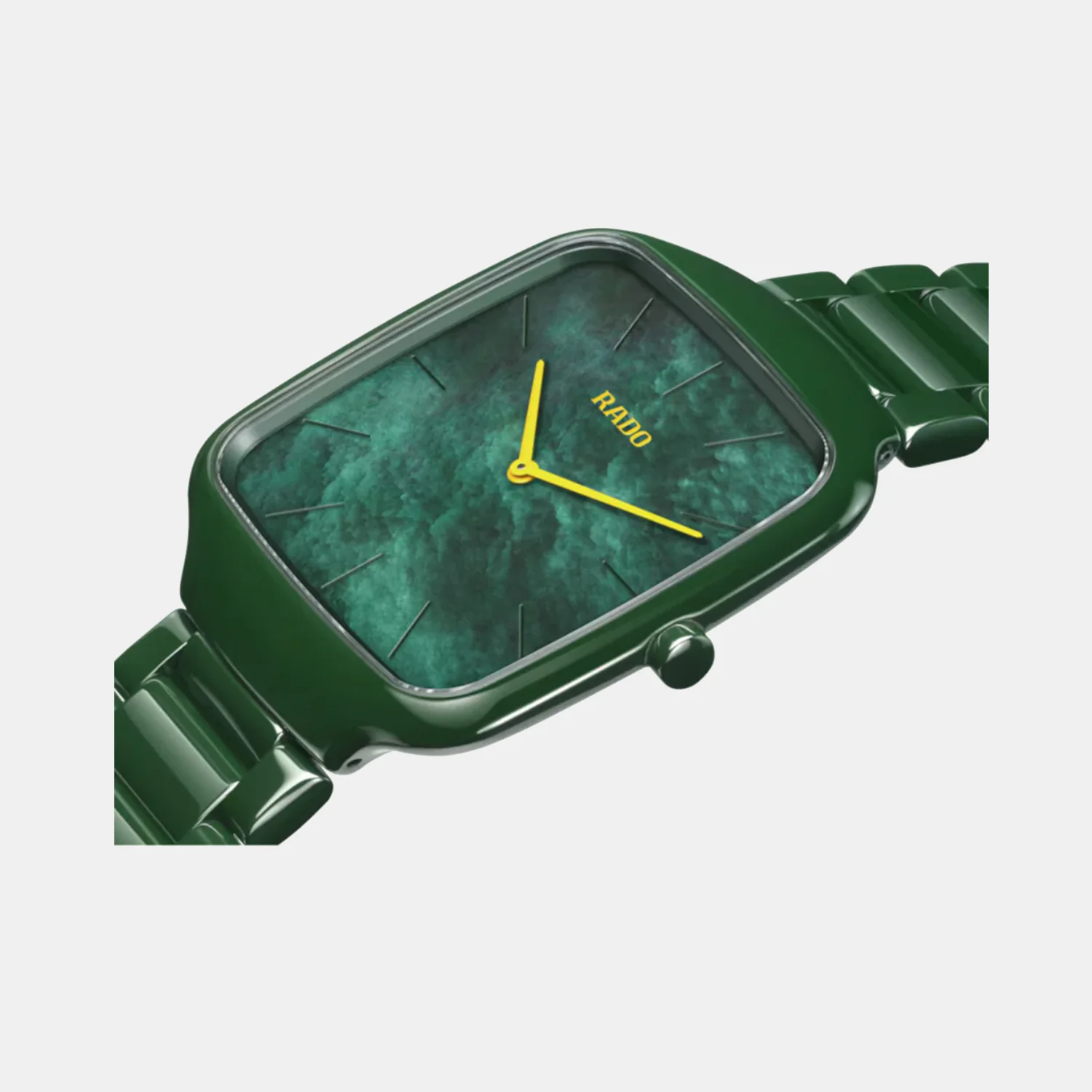True Square Unisex Quartz Green Dial Analog Stainless Steel Watch R27047902 - Image 2