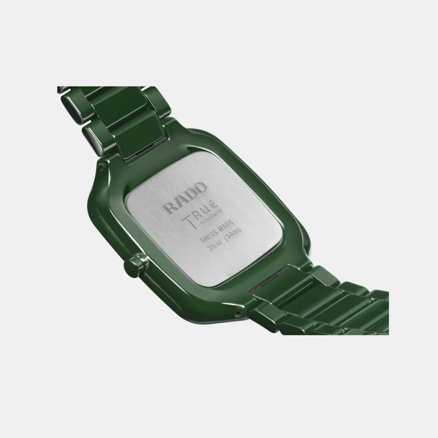 True Square Unisex Quartz Green Dial Analog Stainless Steel Watch R27047902 - Image 4