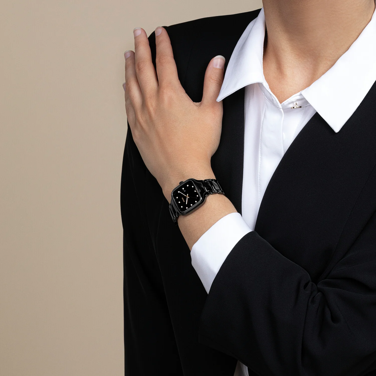 True Square Women Quartz Black Dial Analog Ceramic Watch R27080702 - Image 6