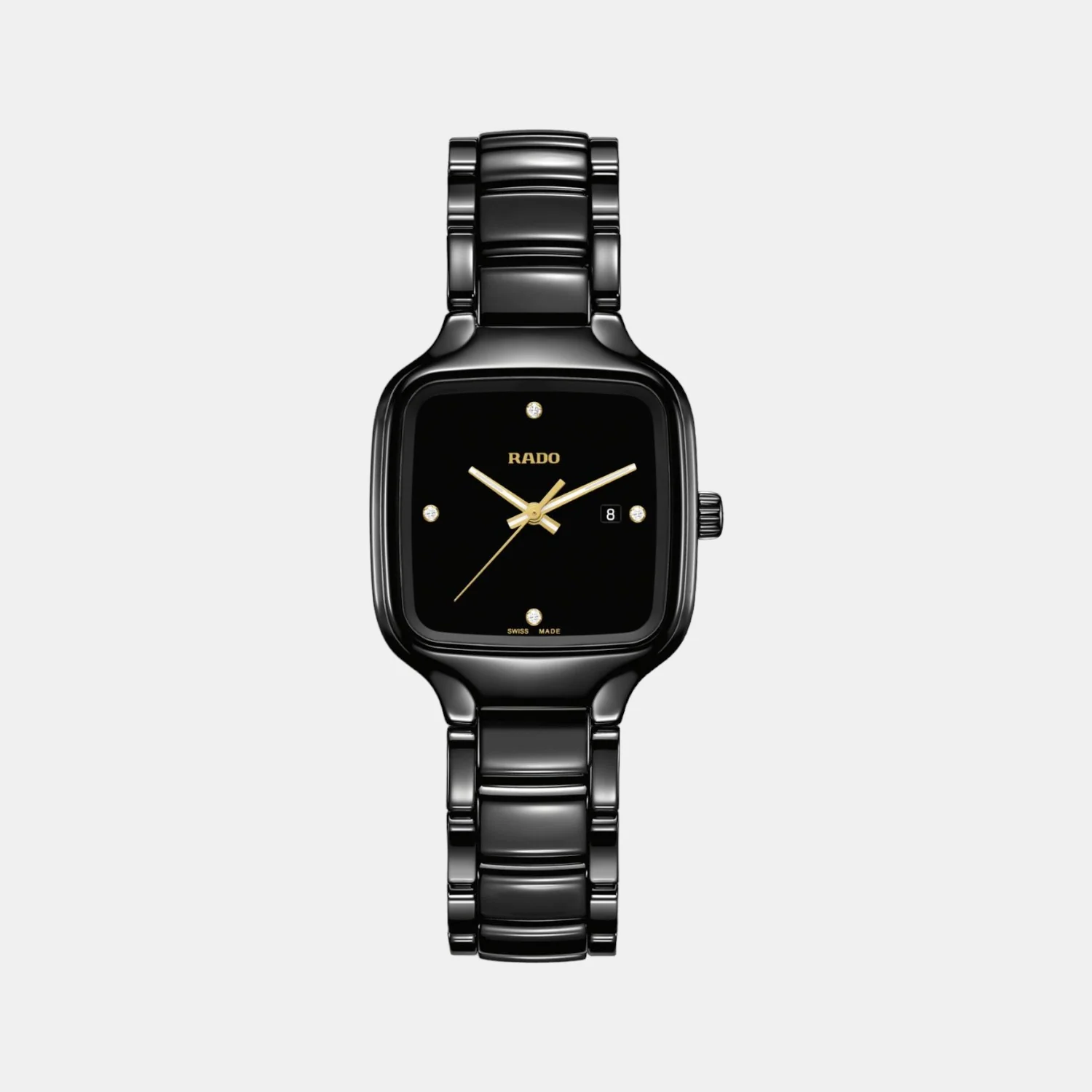True Square Women Quartz Black Dial Analog Ceramic Watch R27080722