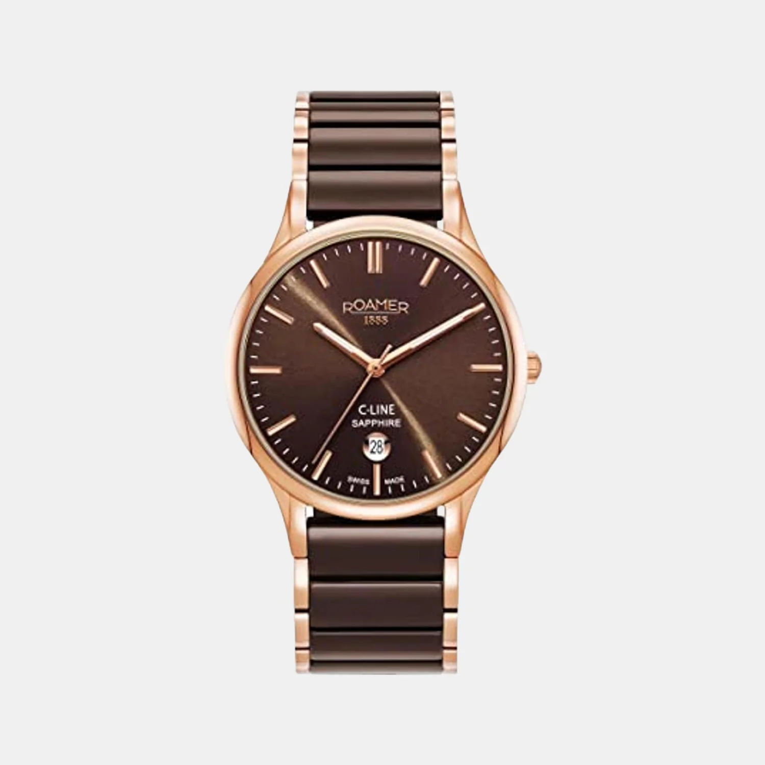 C-Line Men Quartz Brown Dial Analog Ceramic Watch 658833 49 65 63