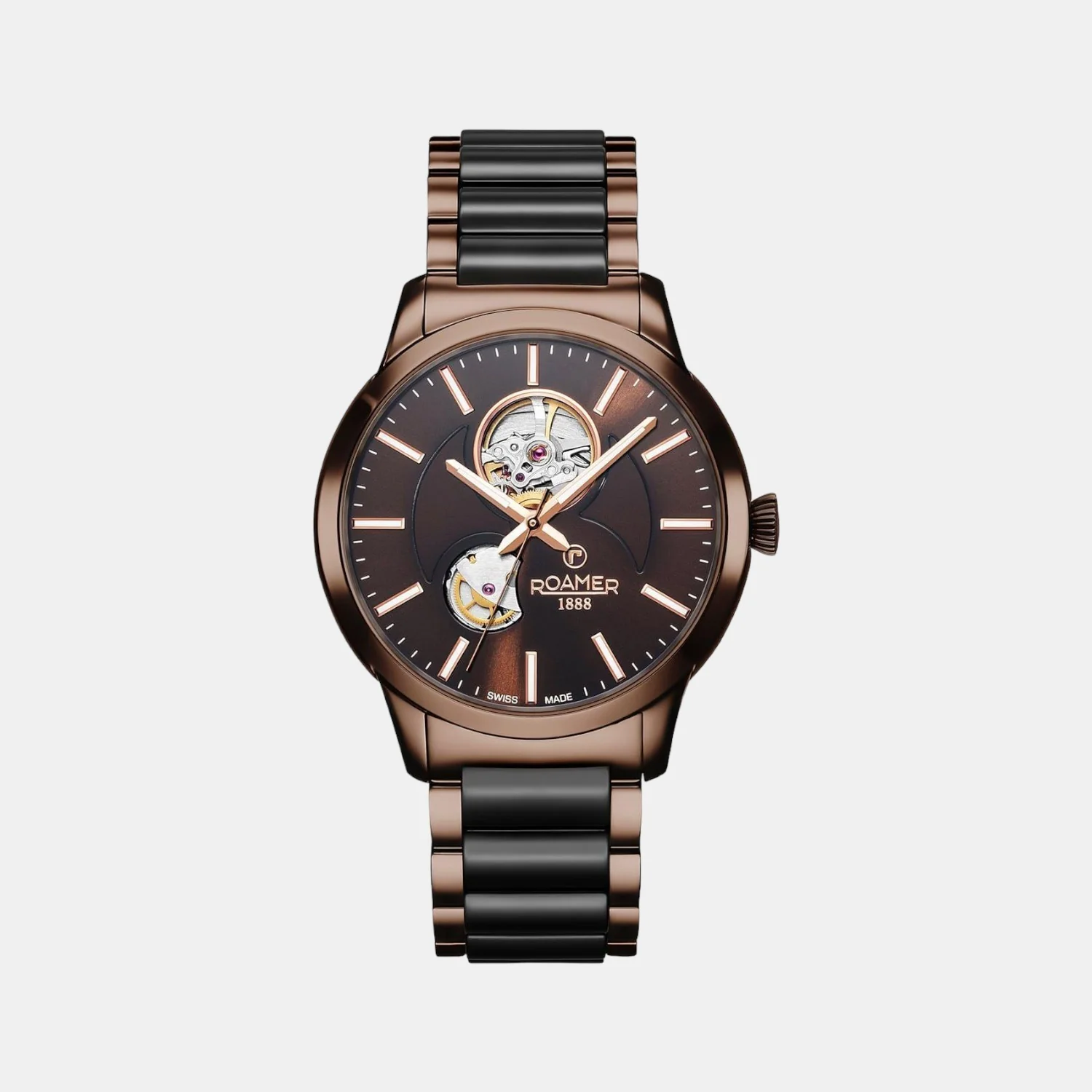 C-Line Men Quartz Brown Dial Analog Ceramic Watch 672661 40 65 60