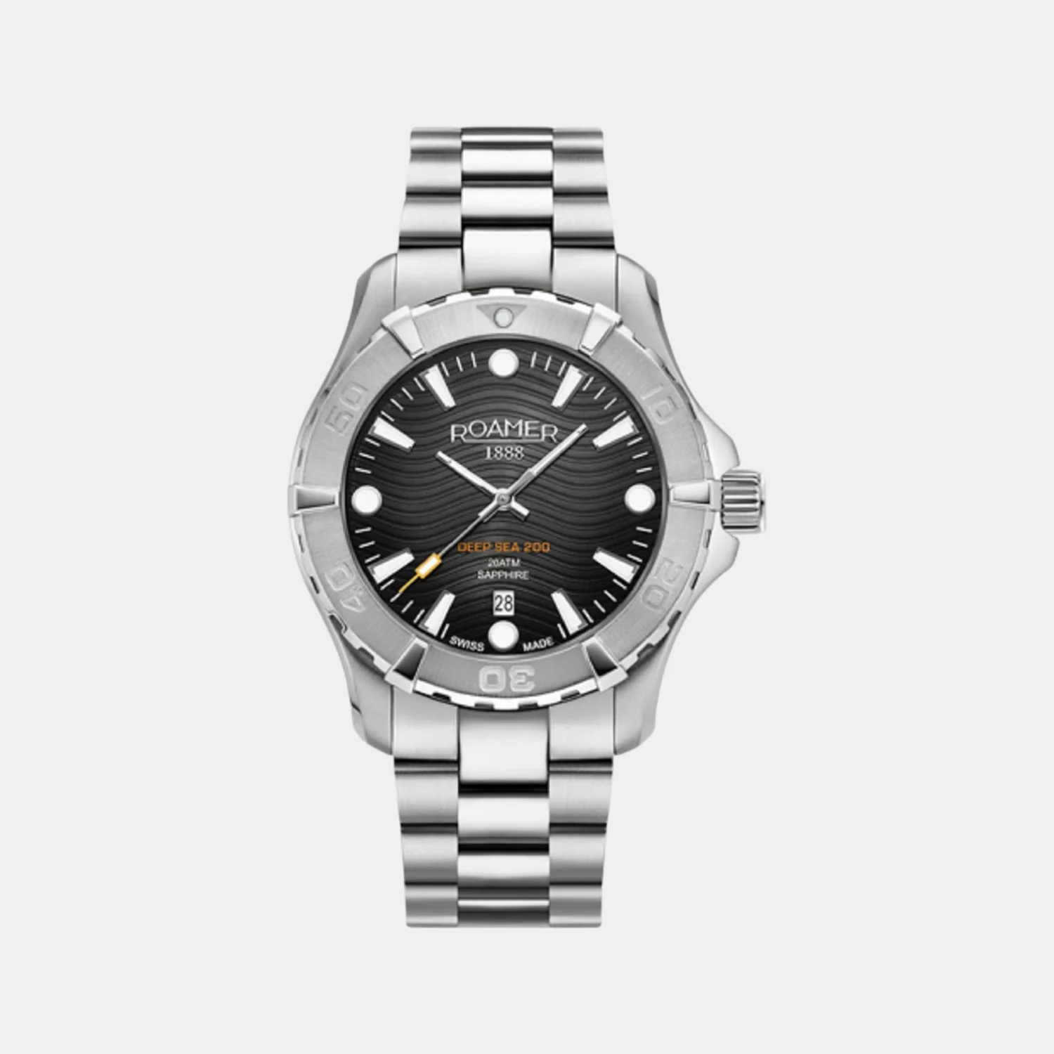 Deep Sea 200 Men Quartz Black Dial Analog Stainless Steel Watch 860833 41 55 70 - Image 2