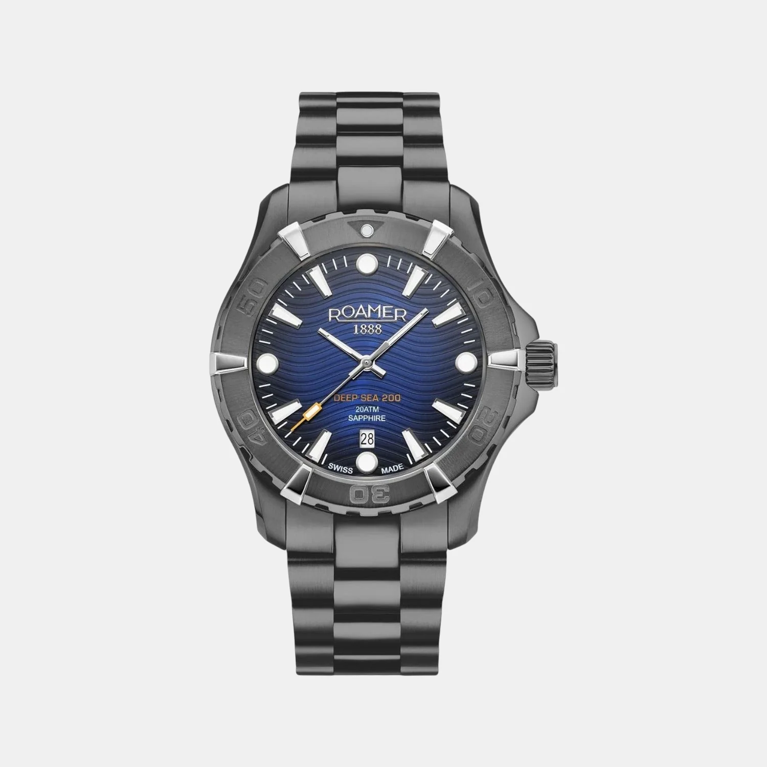 Deep Sea 200 Men Quartz Blue Dial Analog Stainless Steel Watch 860833 44 45 70 - Image 2
