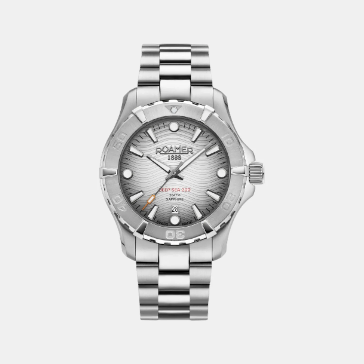 Deep Sea 200 Men Quartz Silver Dial Analog Stainless Steel Watch 860833 41 15 70 - Image 2