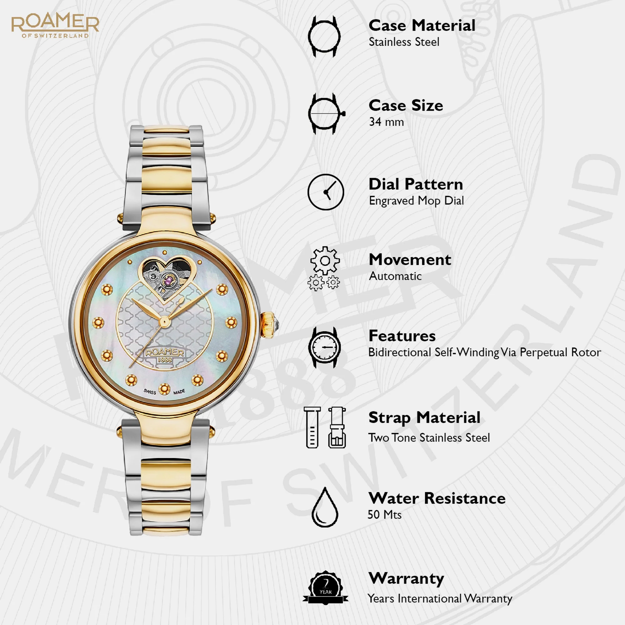 Dreamline I Women Quartz Mother Of Pearl Dial Analog Stainless Steel Watch 557661 47 19 50 - Image 2