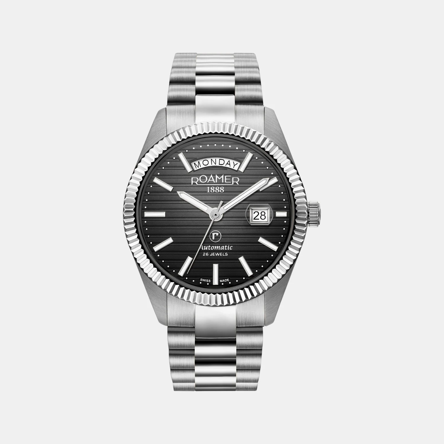 Primeline Daydate Ii Men Automatic Black Dial Analog Stainless Steel Watch 981666 41 85 50 - Image 2