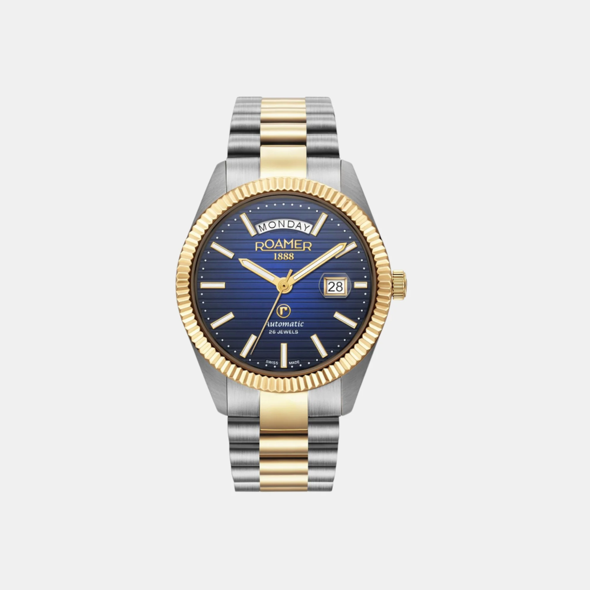 Primeline Daydate Ii Men Automatic Blue Dial Analog Stainless Steel Watch 981666 47 45 50 - Image 3