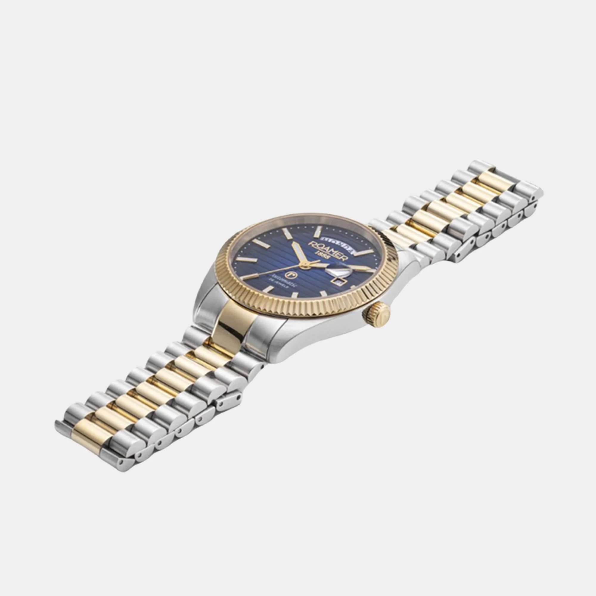 Primeline Daydate Ii Men Automatic Blue Dial Analog Stainless Steel Watch 981666 47 45 50 - Image 4