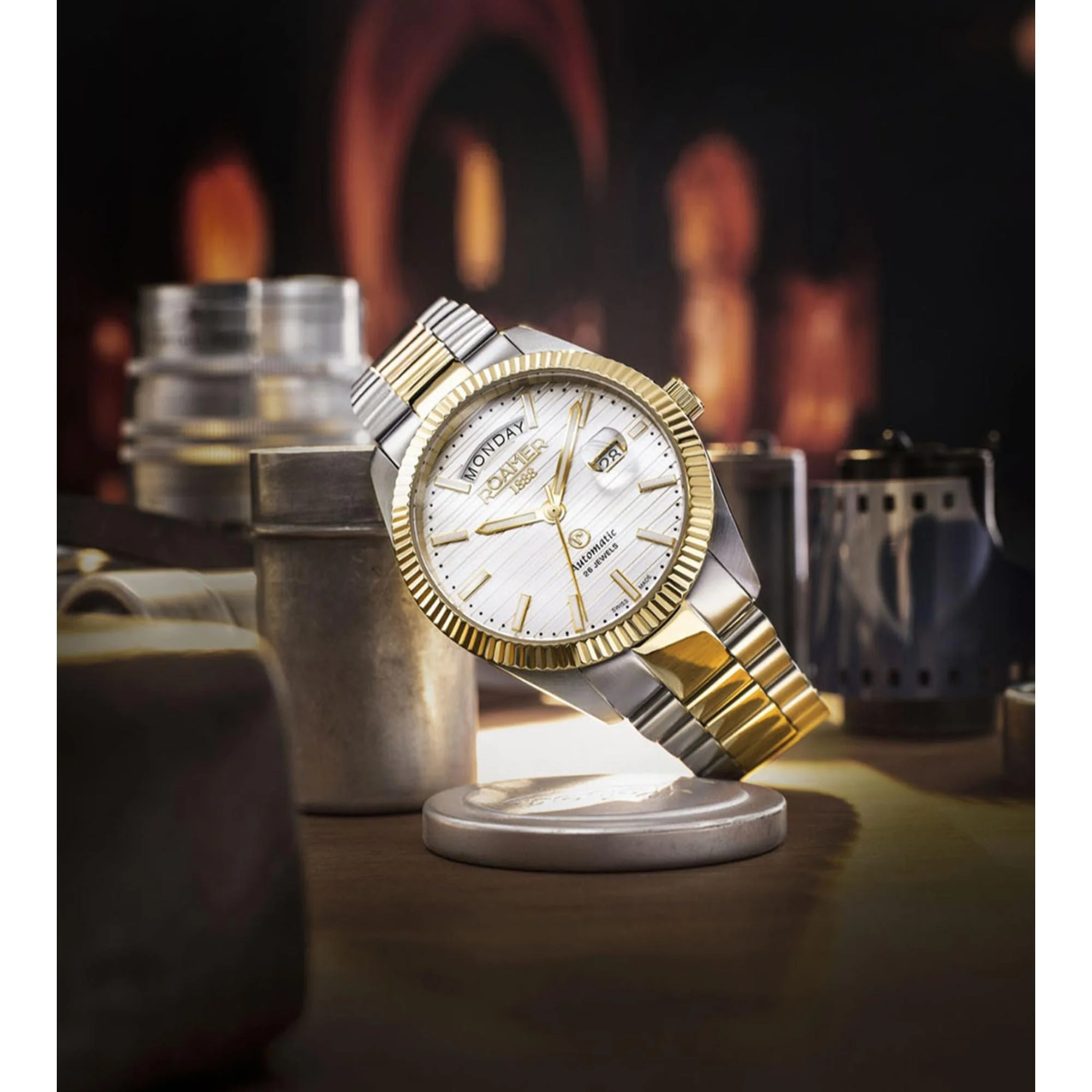 Primeline Daydate Ii Men Quartz White Dial Analog Stainless Steel Watch 981666 47 25 50 - Image 6