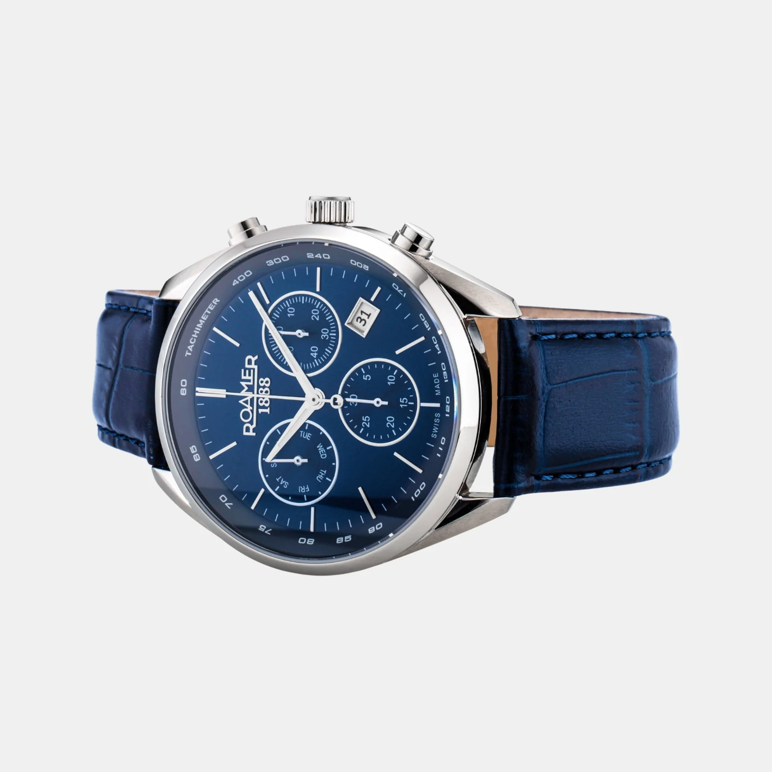 Pro Chrono Men Quartz Blue Sunray Dial Chronograph Leather Watch 993819 41 45 02 - Image 3