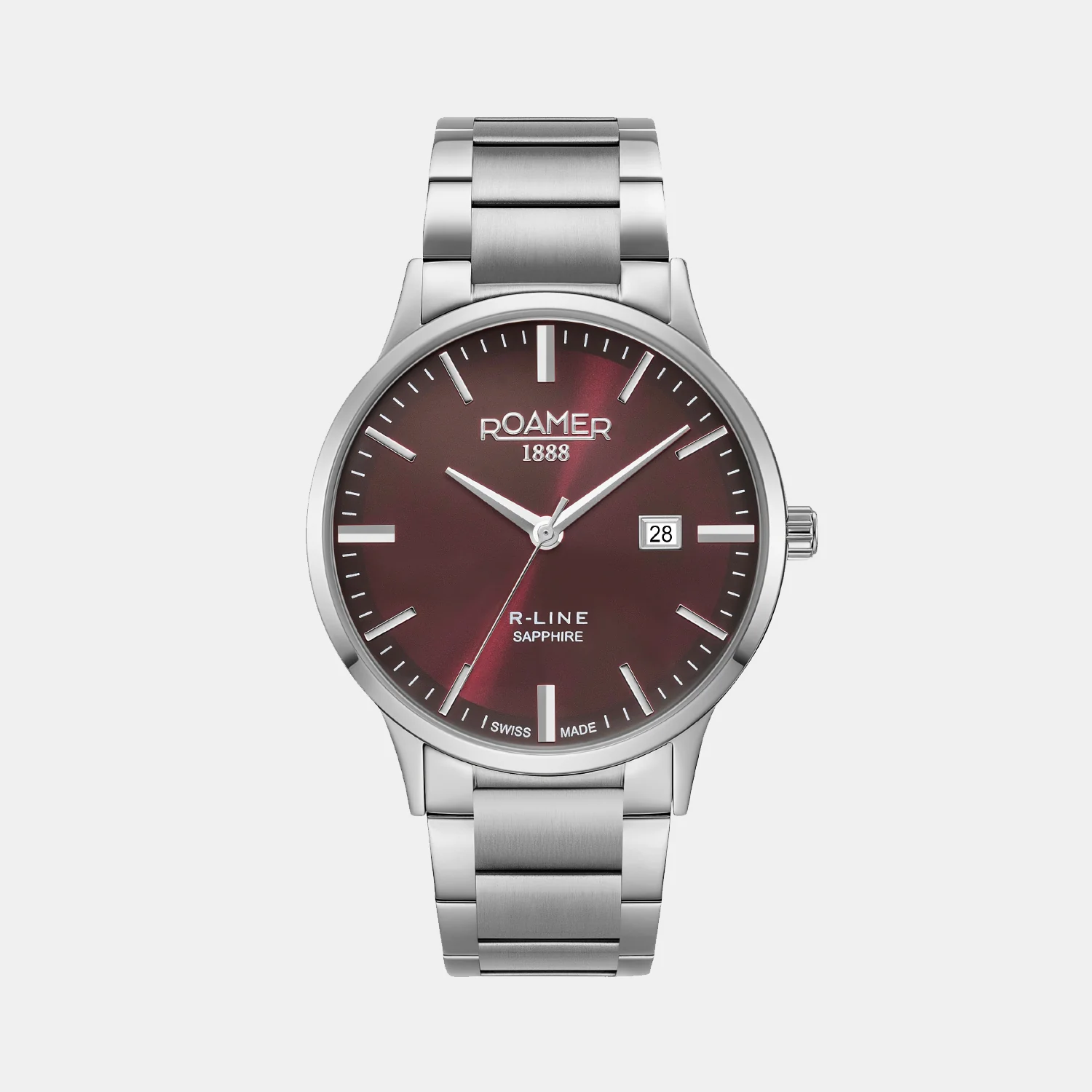 R-Line Classic Men Quartz Red Dial Analog Stainless Steel Watch 718833 41 65 70 - Image 3