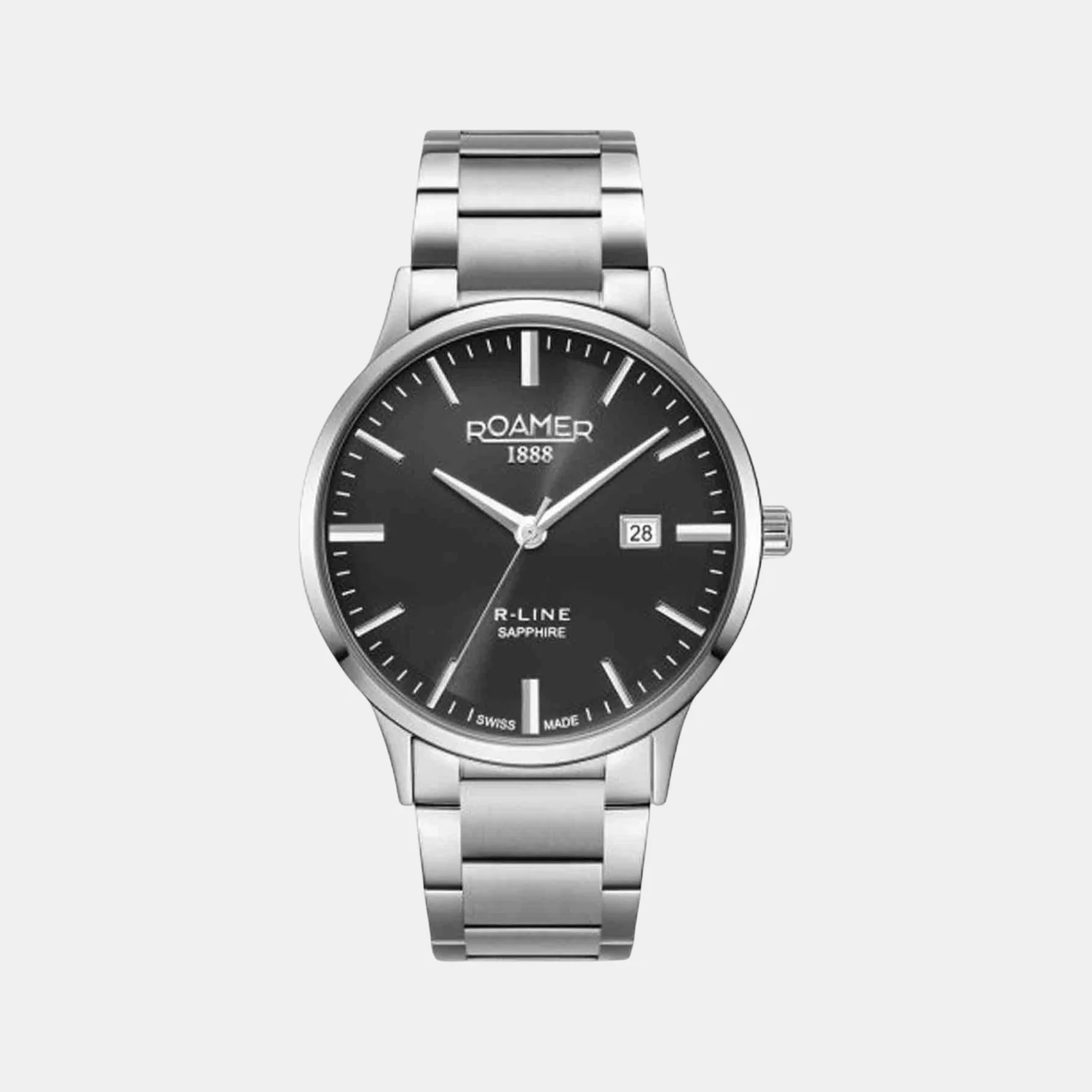 R-Line Men Quartz Black Dial Analog Stainless Steel Watch 718833 41 55 70