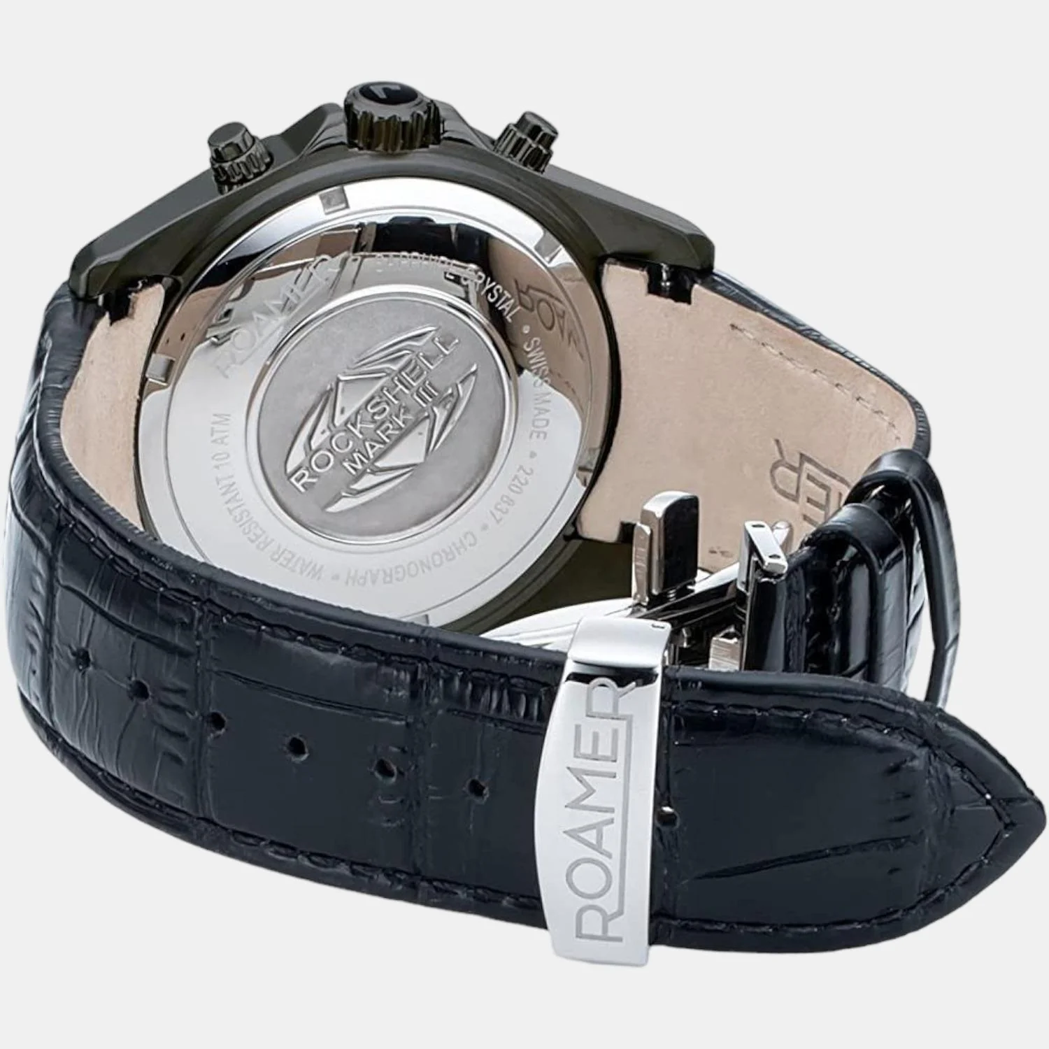Rockshell Mark Iii Chrono Men Quartz Black Dial Chronograph Leather Watch 220837 42 55 02 - Image 2