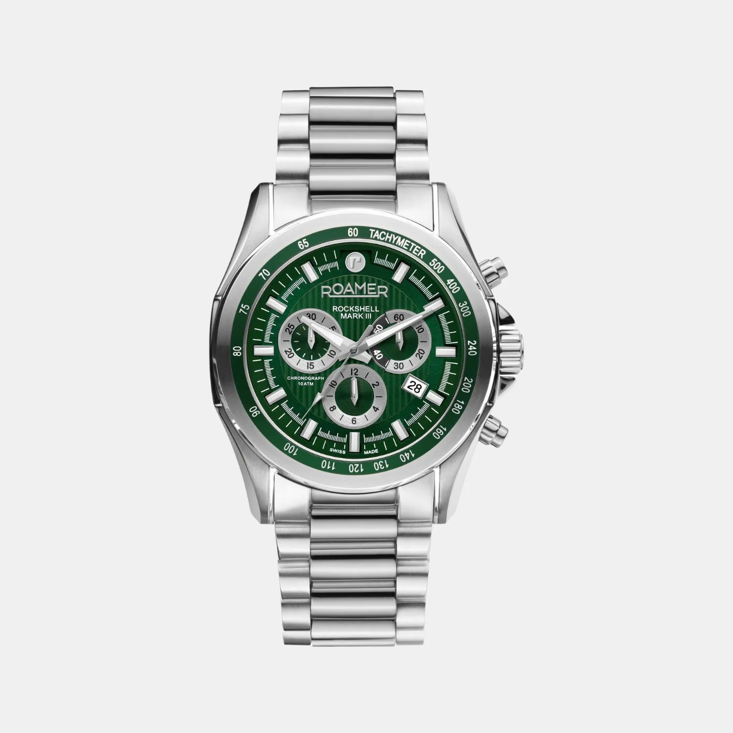 Rockshell Mark Iii Men Quartz Green Dial Analog Stainless Steel Watch 220837 41 75 50