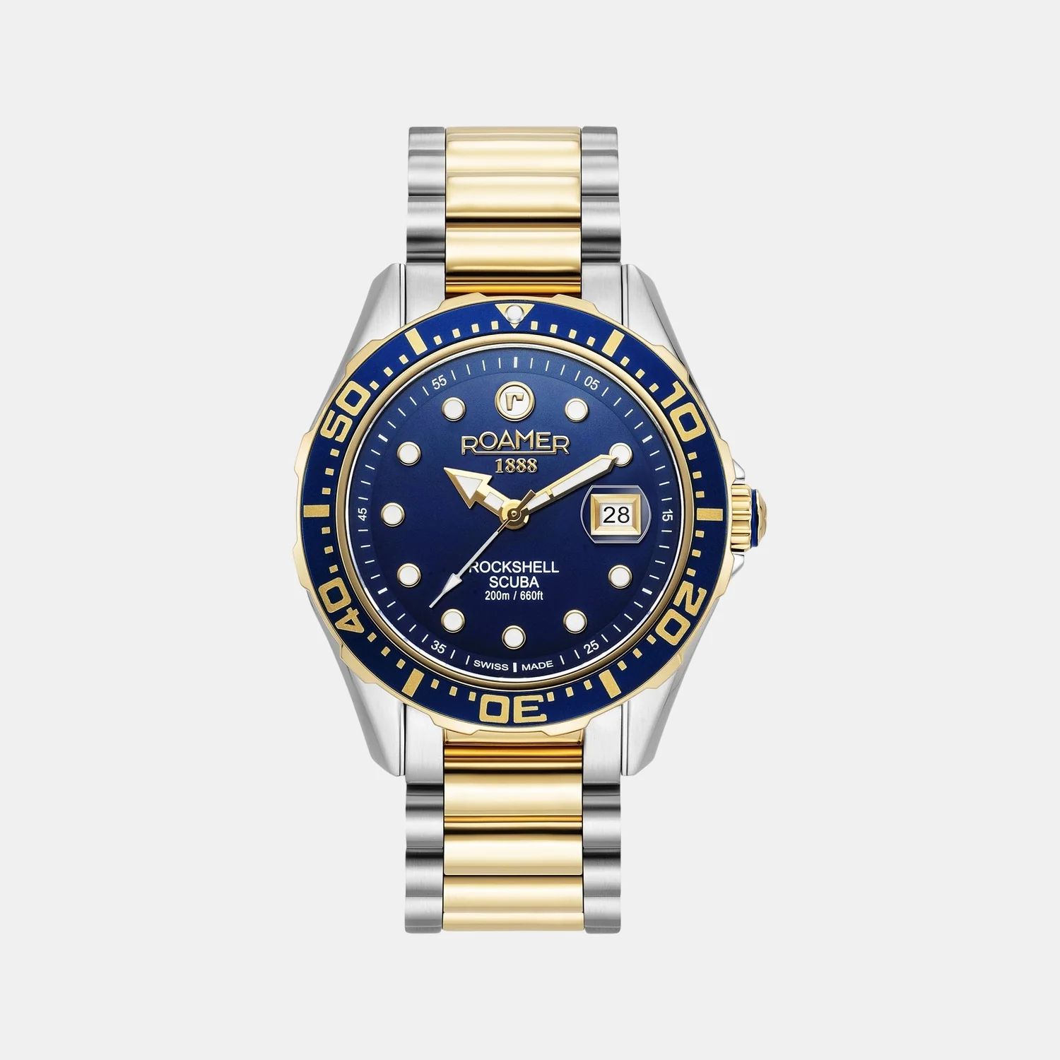 Rockshell Mark III Scuba Men Quartz Blue Dial Analog Stainless Steel Watch 220858 47 45 50