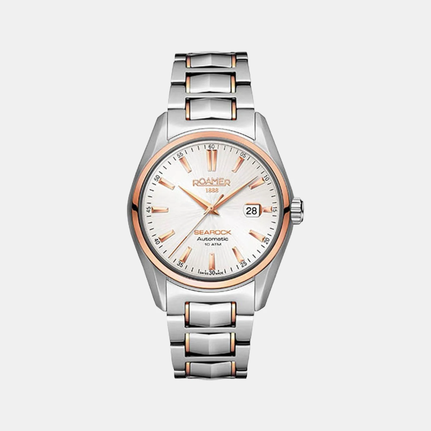 Searock Men Quartz White Dial Analog Stainless Steel Watch 210633 49 25 20