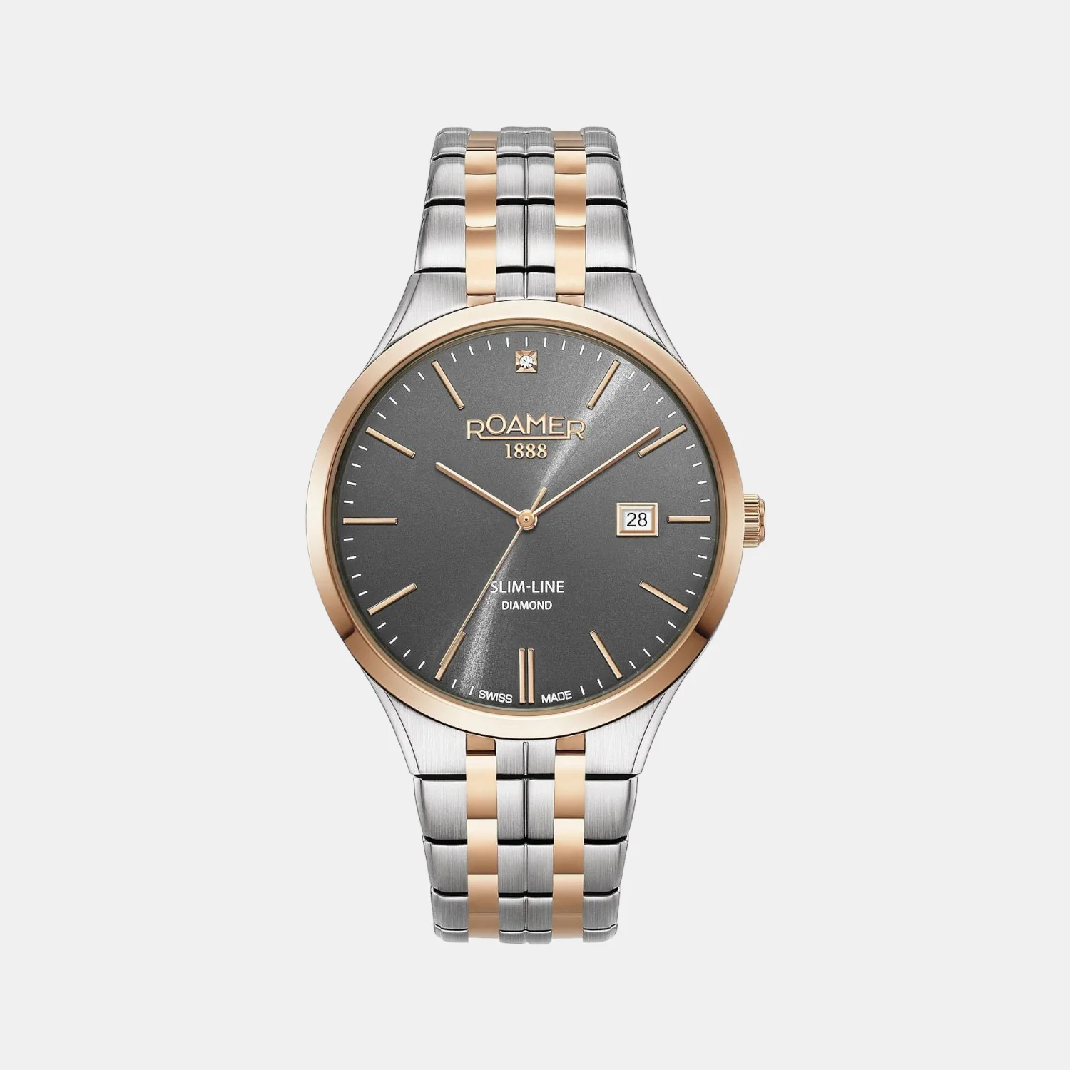 Slim-Line Men Quartz Grey Dial Analog Stainless Steel Watch 864833 49 55 50 - Image 3