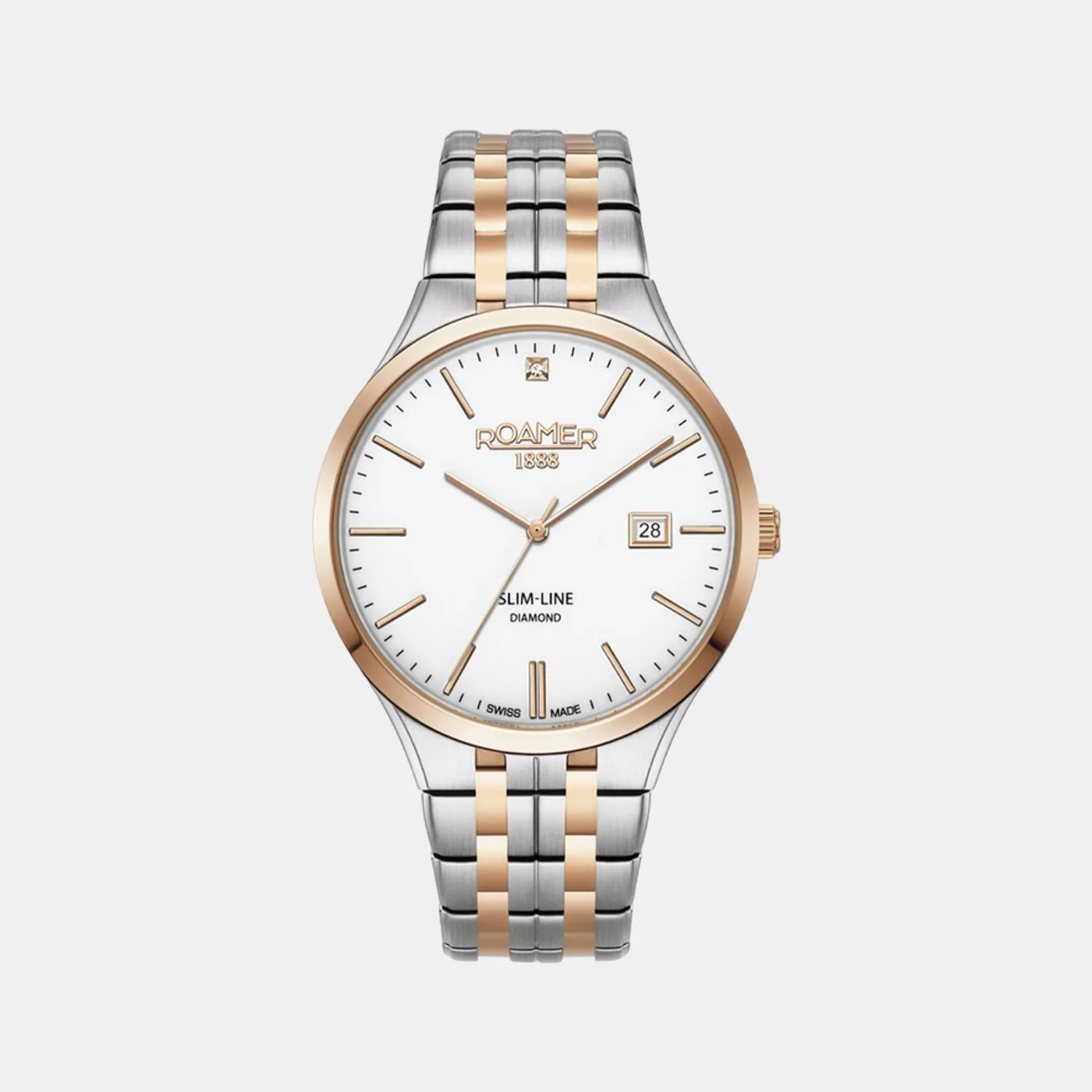 Slim-Line Men Quartz White Dial Analog Stainless Steel Watch 864833 49 25 50 - Image 3