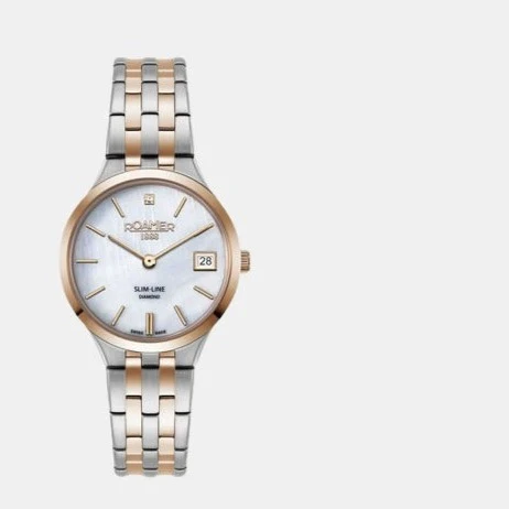 Slim-Line Women Quartz Mother Of Pearl Dial Analog Stainless Steel Watch 864857 49 20 50 - Image 3