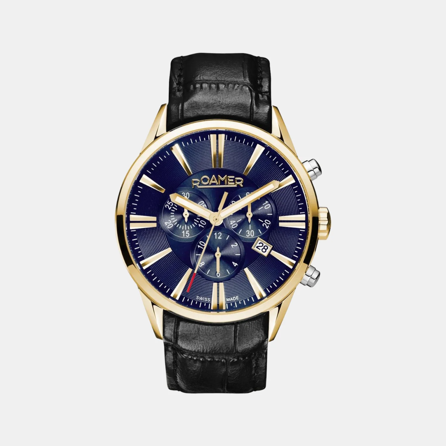Superior Chrono Men Quartz Blue Dial Analog Leather Watch 508837 47 85 05