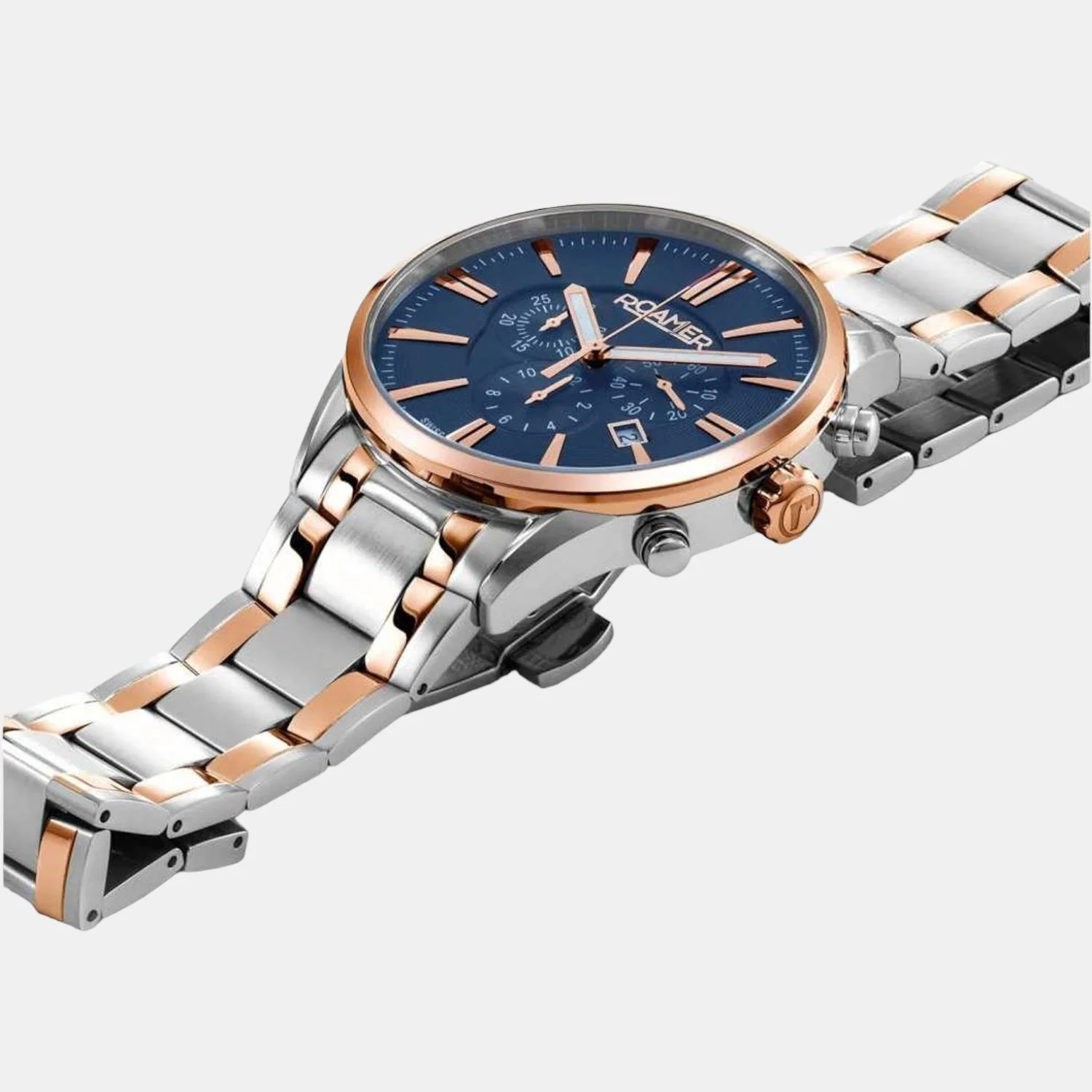 Superior Chrono Men Quartz Blue Dial Analog Stainless Steel Watch 508837 49 85 50 - Image 3