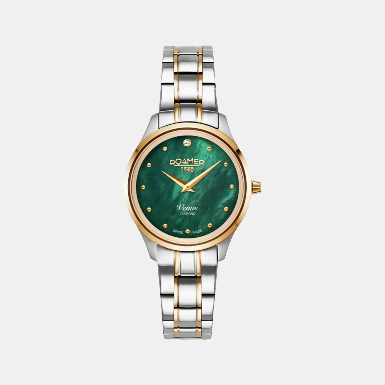 Venus Diamond Women Quartz Green Dial Analog Stainless Steel Watch 601857 47 59 20 - Image 3
