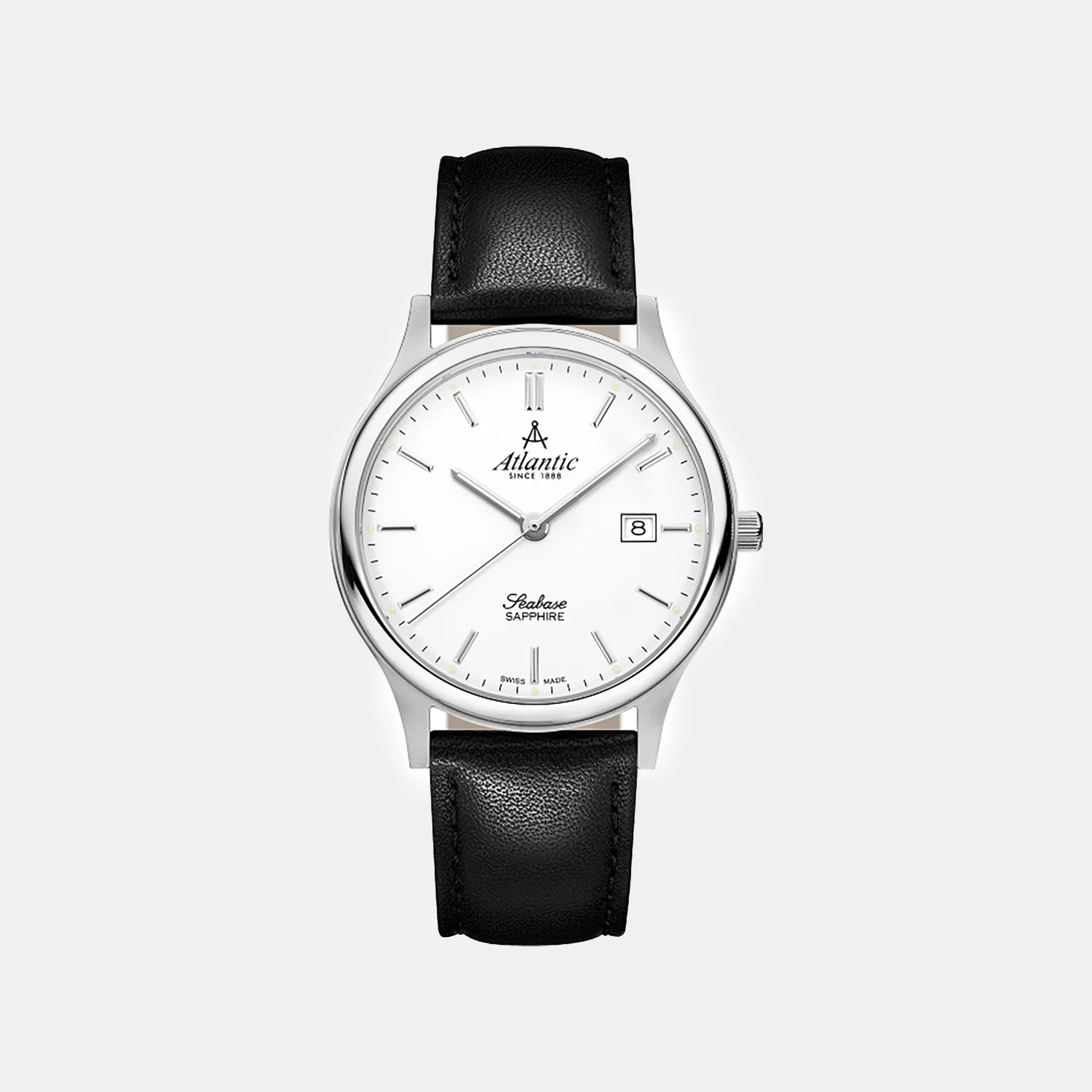 Seabase Men Quartz White Dial Analog Leather Watch 60343.41.11