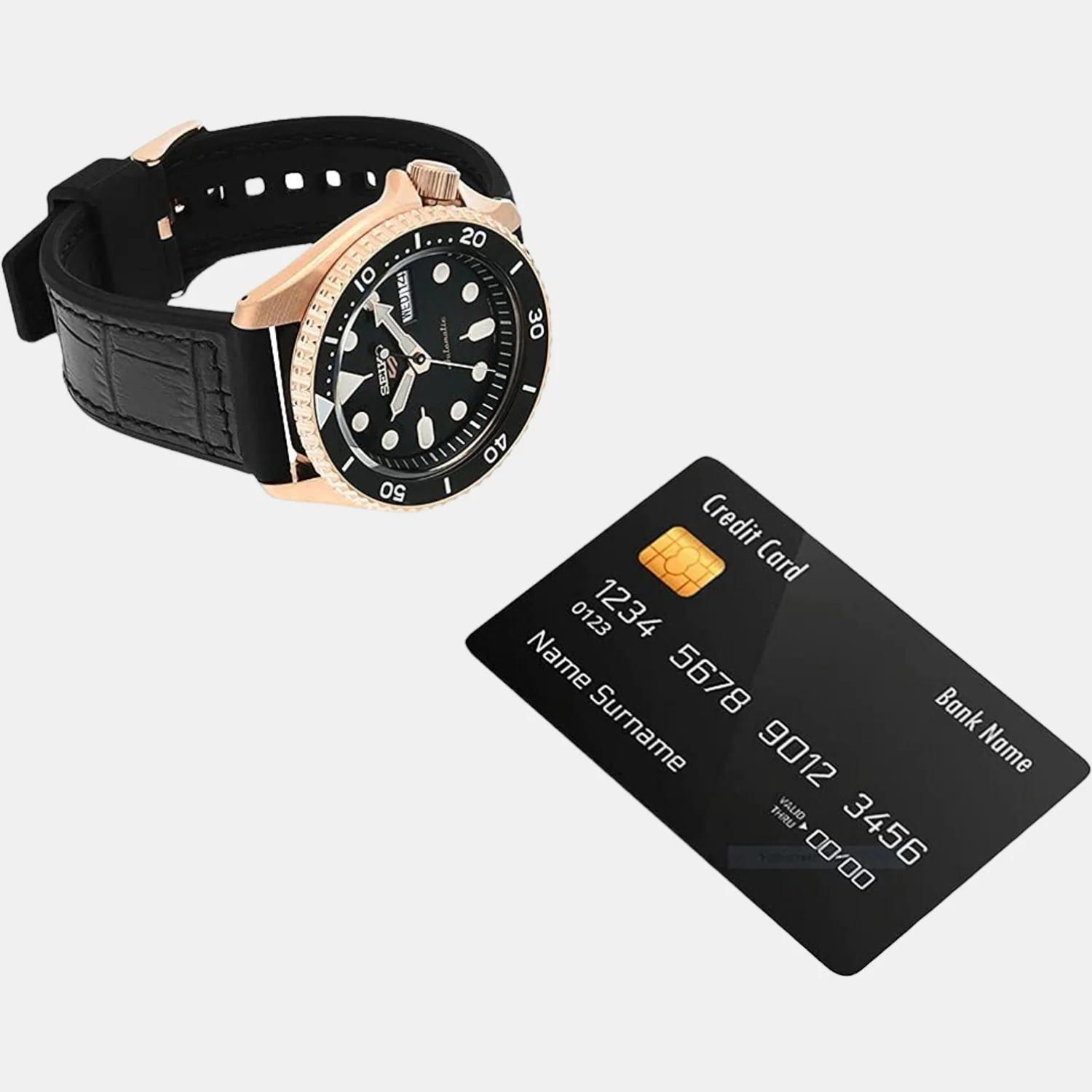 5 Sports Men Automatic Black Dial Analog Leather Watch SRPD76K1 - Image 5