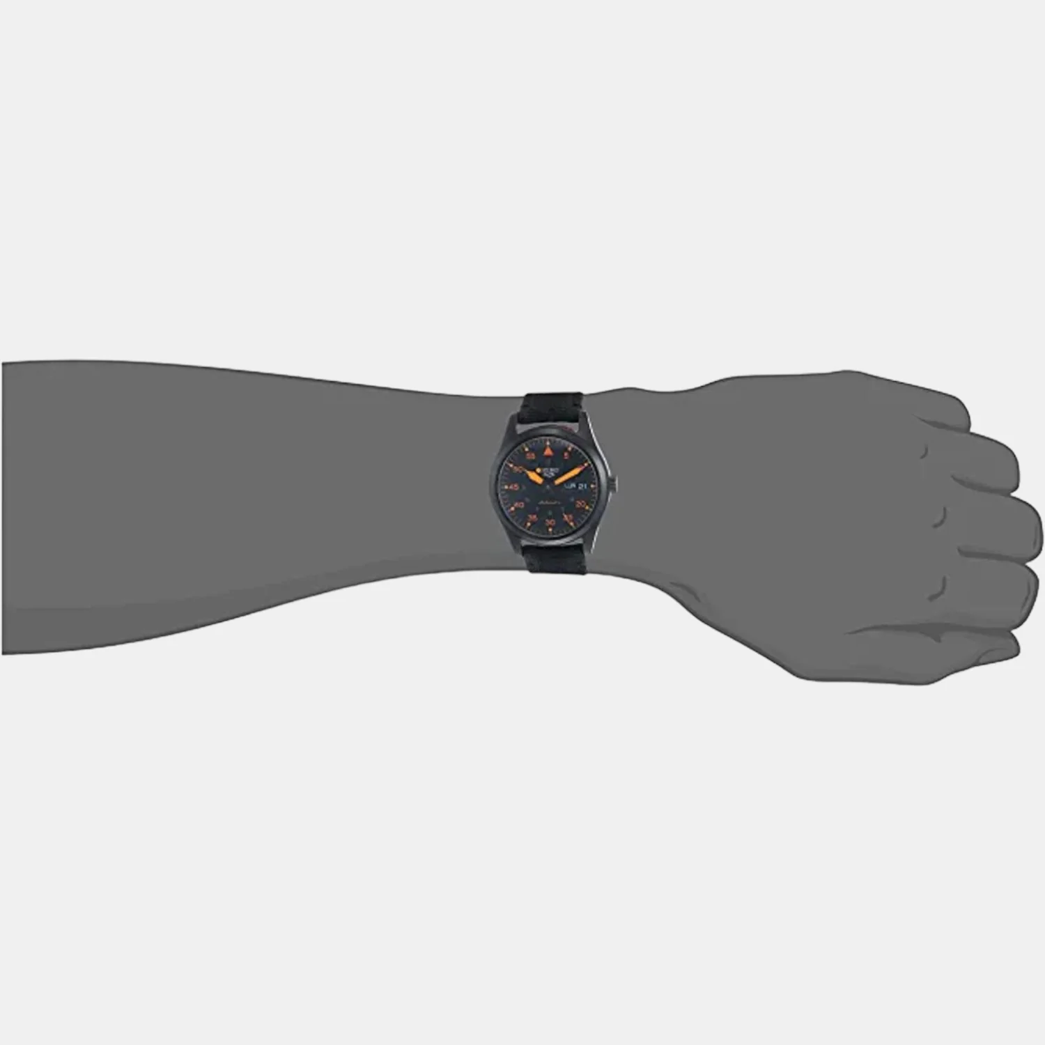 5 Sports Men Automatic Black Dial Analog Nylon Watch SRPH33K1 - Image 4