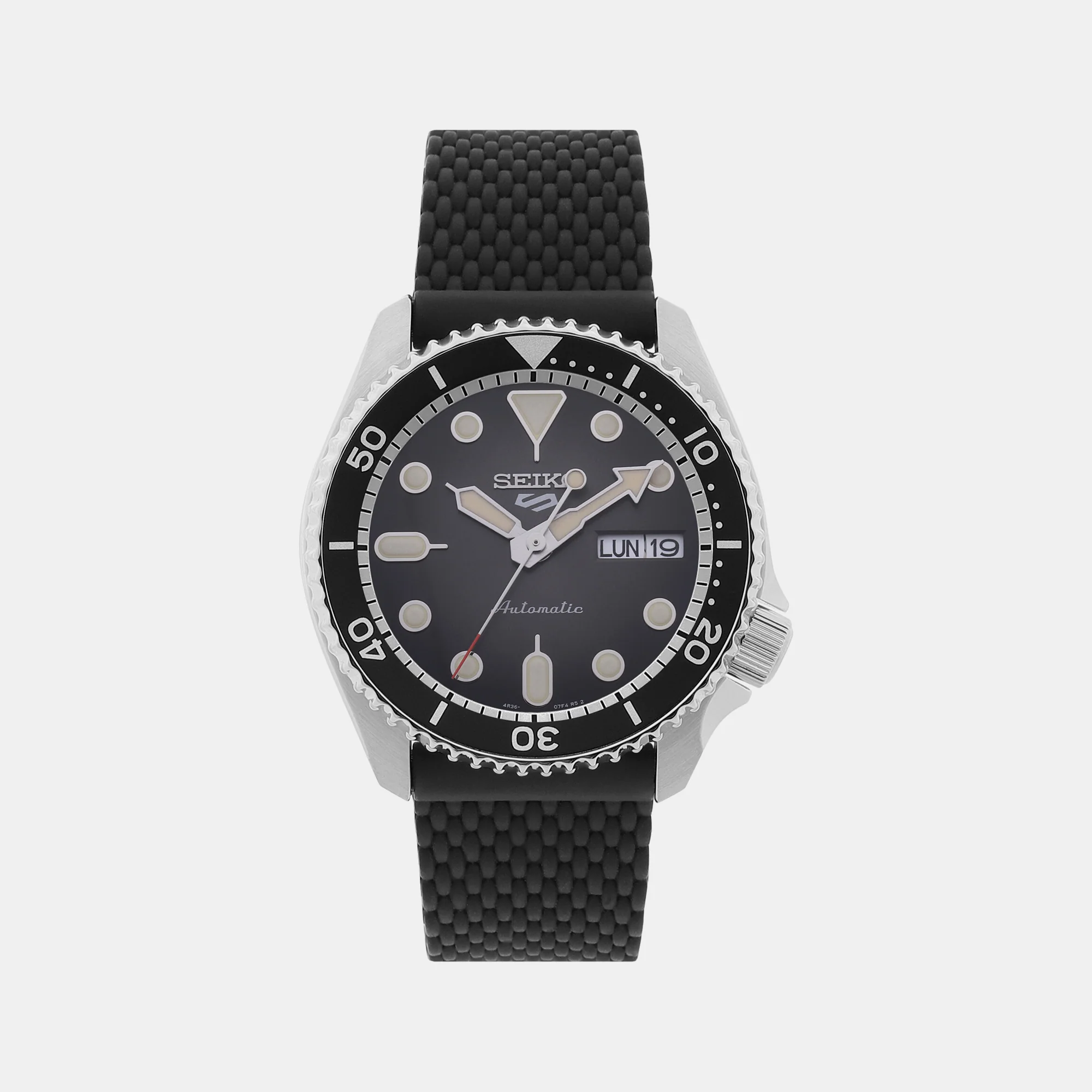 5 Sports Men Automatic Black Dial Analog Silicone Watch SRPD73K2 - Image 2