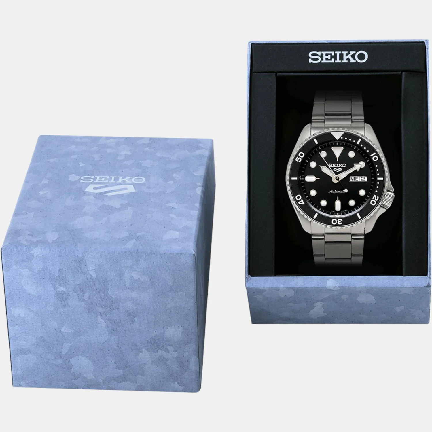 5 Sports Men Automatic Black Dial Analog Stainless Steel Watch SRPD55K1 - Image 5